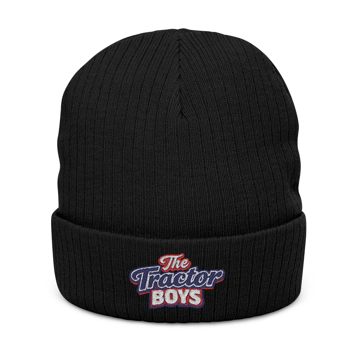Embroidered 'The Tractor Boys' Ribbed Knit Beanie - Casual Farm & Country Winter Hat