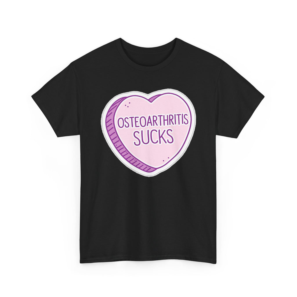 Osteoarthritis Sucks T-Shirt — Pink Heart Awareness Tee
