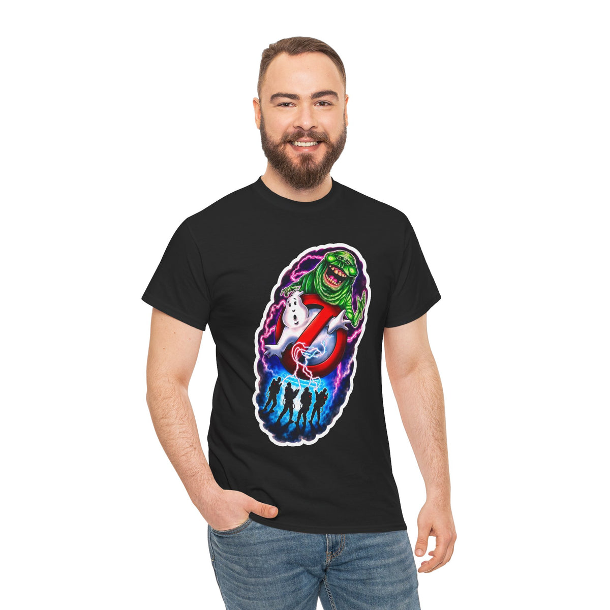 Ghostbusters Slimer Retro Graphic Tee – Vintage 80s Horror Comedy T-Shirt