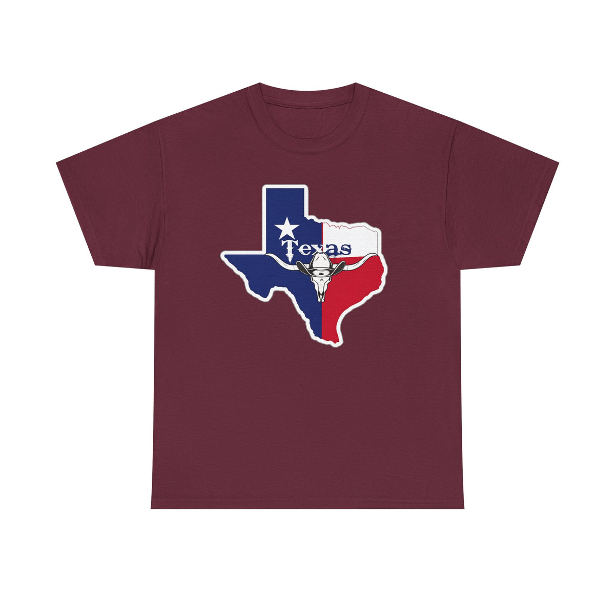 Texas Flag Outline T-Shirt — Lone Star State Map Tee with 'Texas' Text