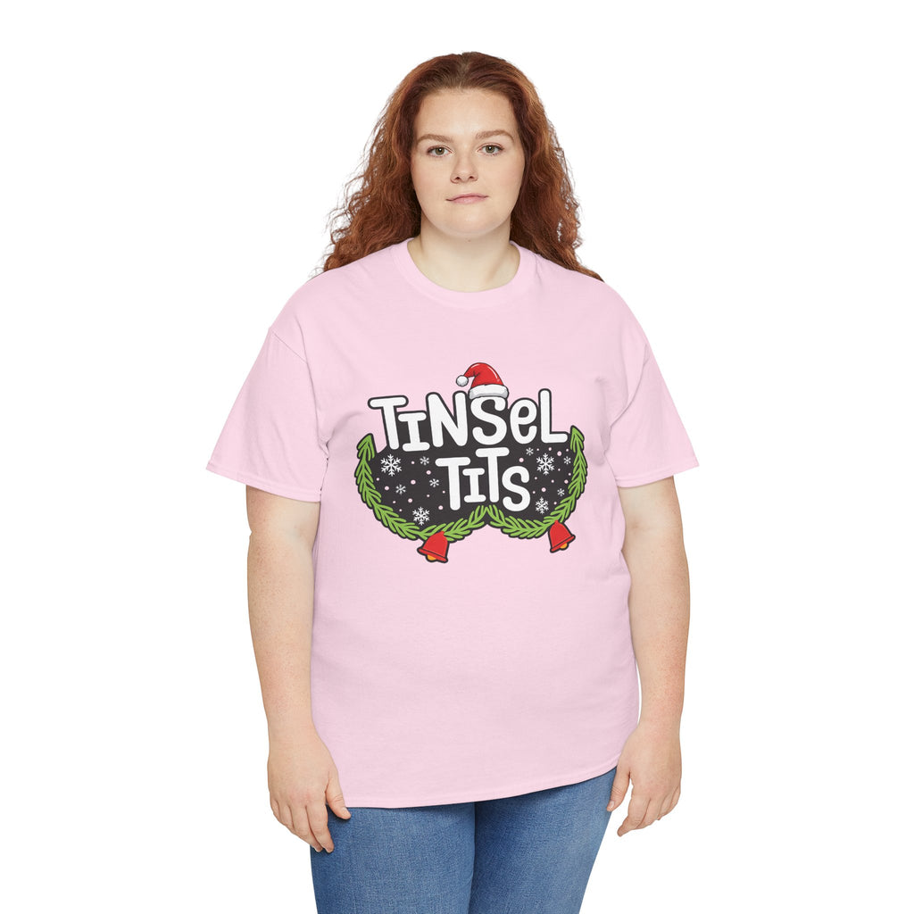 T-Shirt — "Tinsel Tits" Funny Christmas Wreath Holiday Tee