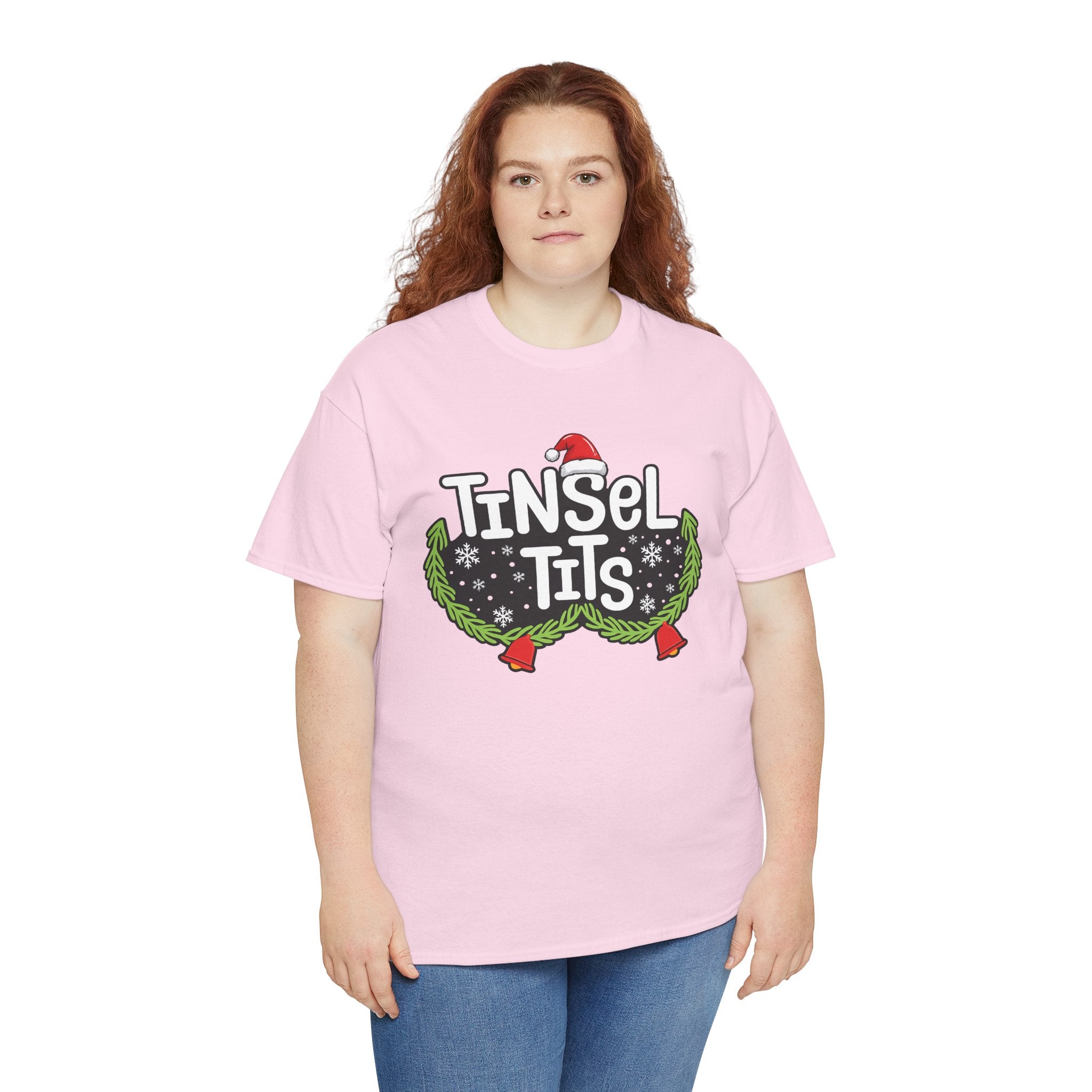 T-Shirt — "Tinsel Tits" Funny Christmas Wreath Holiday Tee