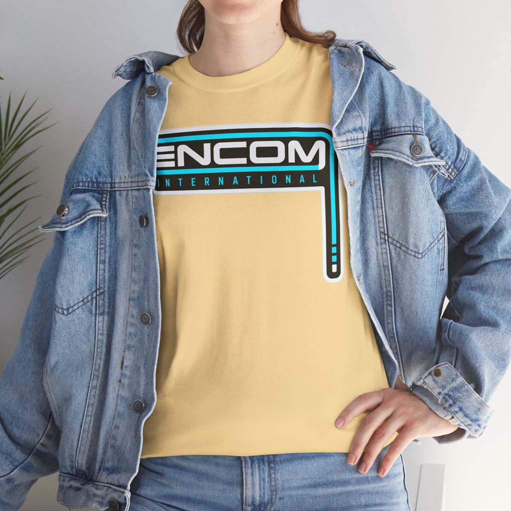 ENCOM International Logo Cotton T-Shirt — Retro Tech Gaming Tee