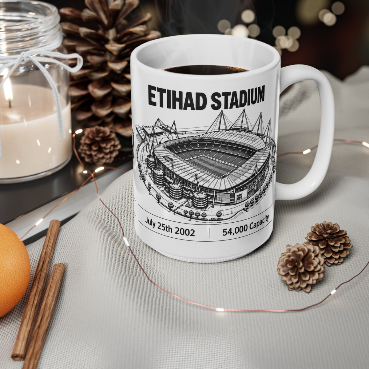 Manchester City Maine Road & Etihad Stadiums Ceramic Coffee Mug