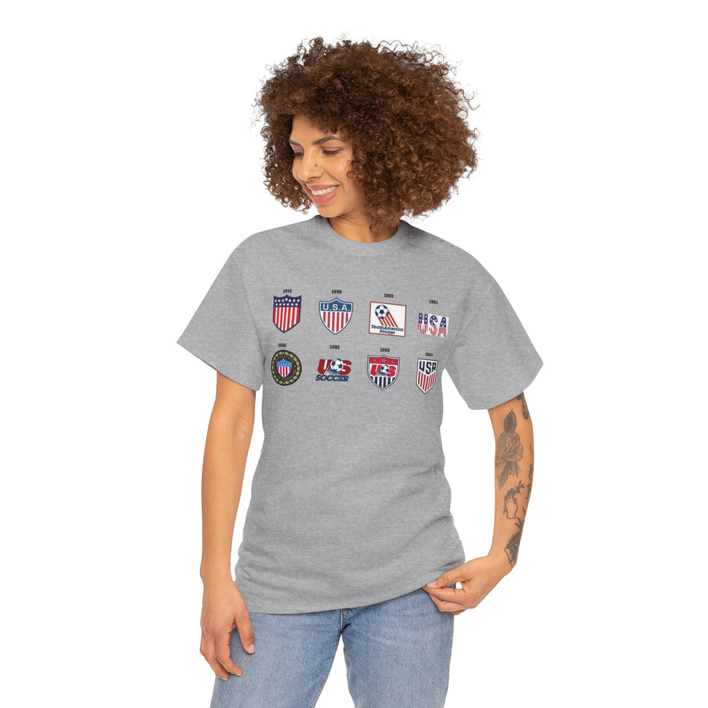 USA Soccer Logos Graphic Tee — Retro American Soccer Logo T‑Shirt