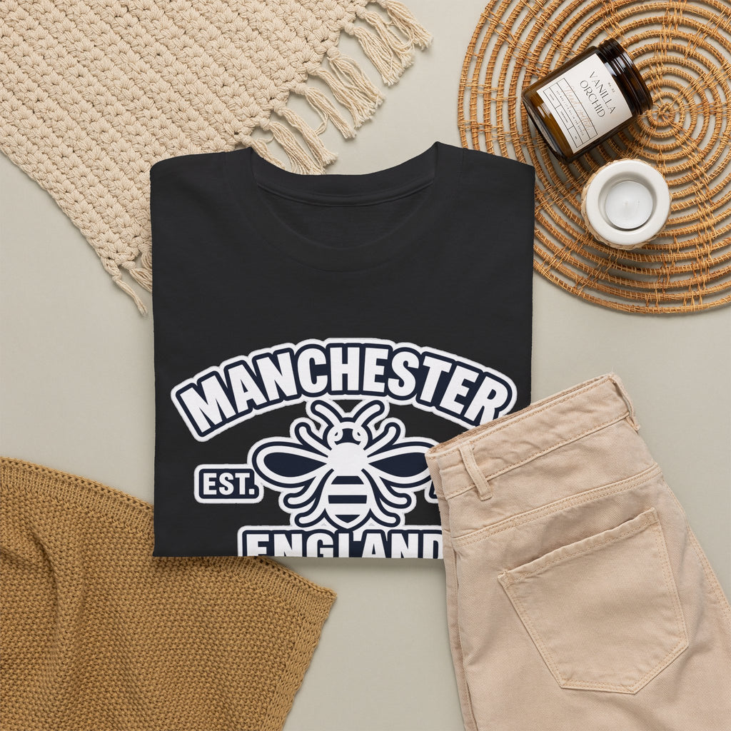 Manchester Bee Cotton T-Shirt – Established 1979 England Graphic Tee