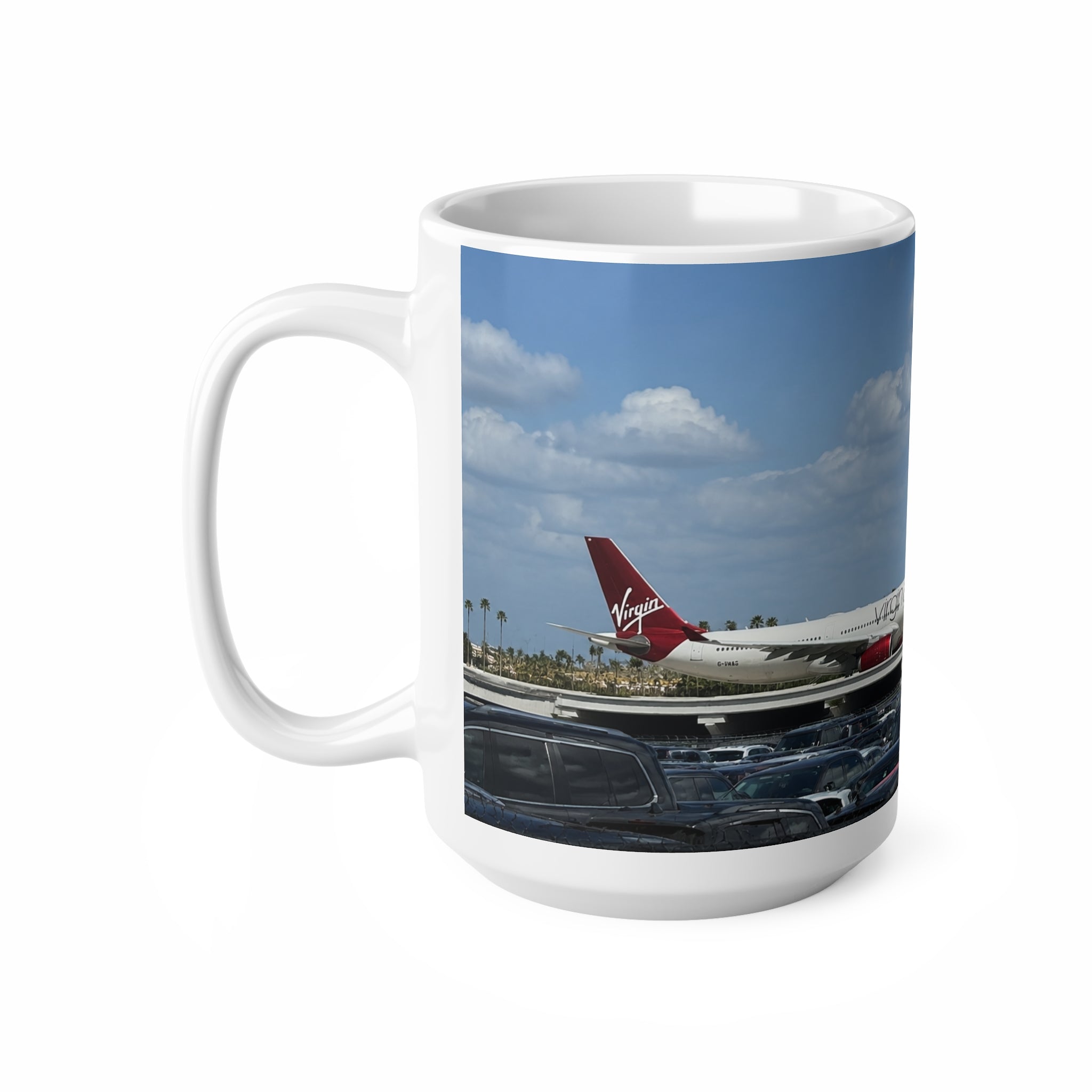 Virgin Atlantic at Orlando International Airport Photo Mug — Virgin Atlantic Jet Ceramic Coffee Cup (11oz/15oz)