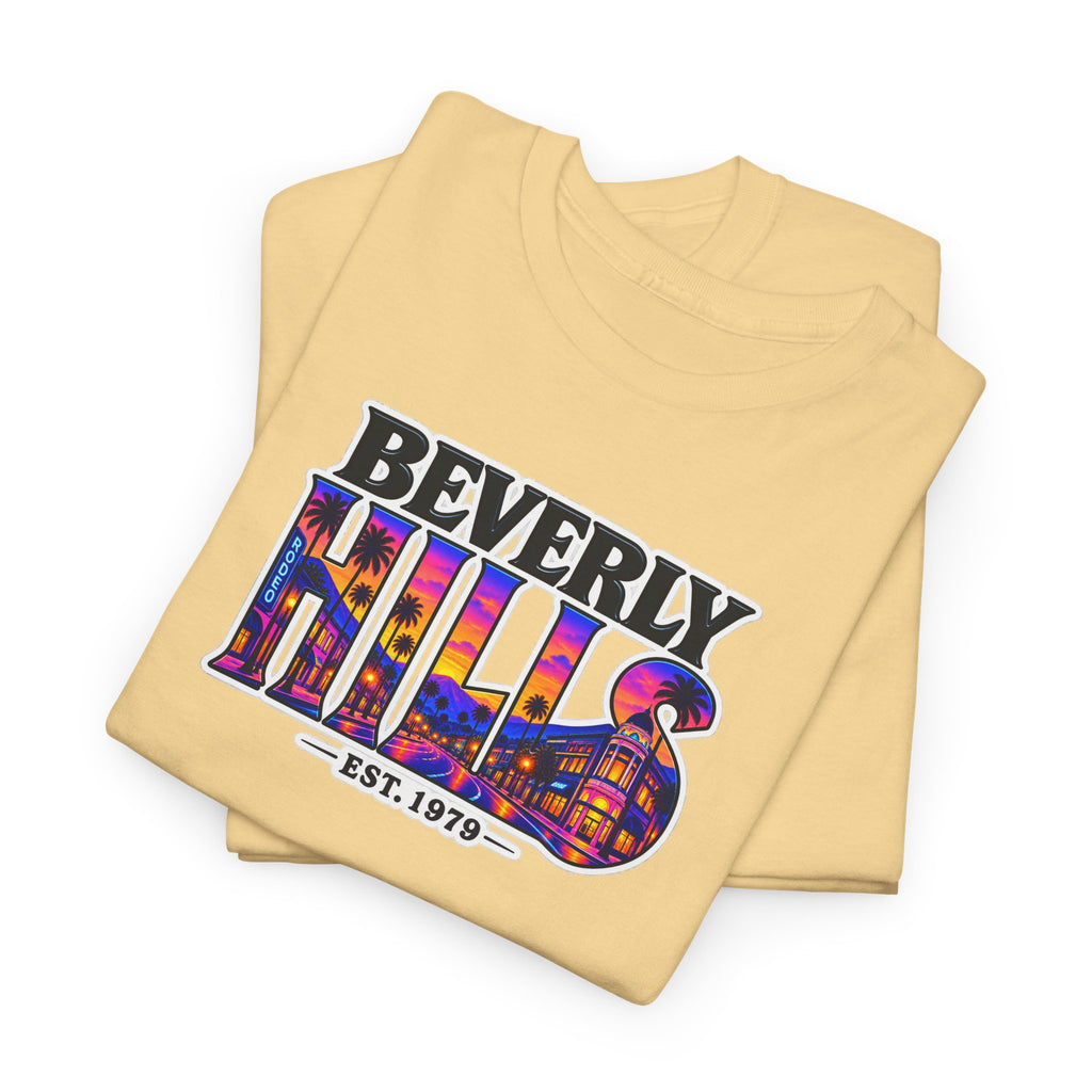 Beverly Hills Retro Sunset Tee — 'Beverly Hills EST. 1979' Graphic T-Shirt