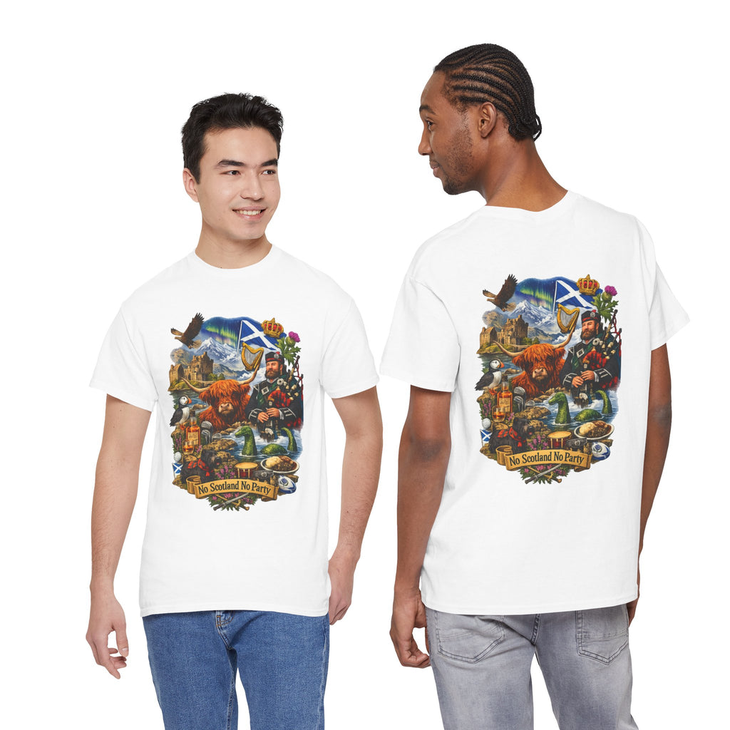 Scotland Collage T-Shirt — "No Scotland No Party" Scottish Heritage Tee