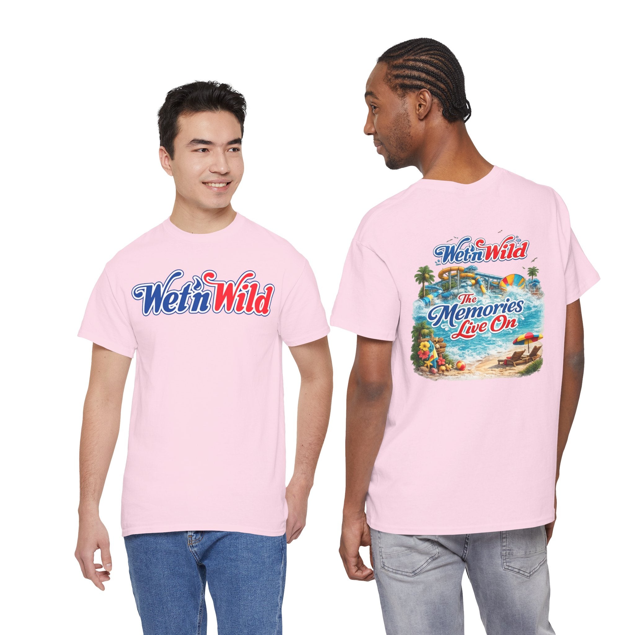 Wet'n Wild Beach Tee — "The Memories Live On" Retro Island Graphic Shirt