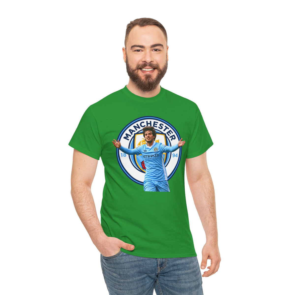 David Silva Manchester Legend Football Tee — Player Celebration Design