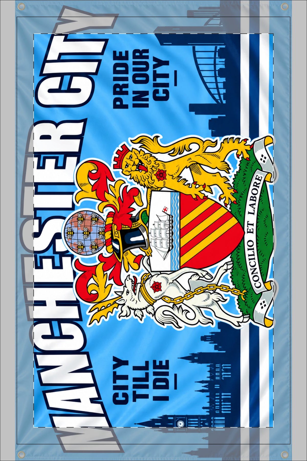 Manchester City Crest Waffle Tea Towel – Double‑Sided Pride in Our City Kitchen Towel