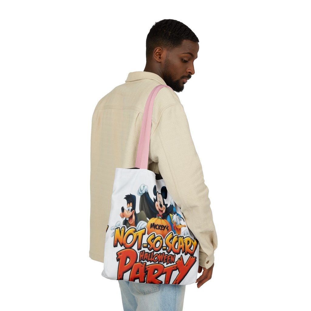Halloween Party Canvas Tote Bag — "Not-So-Scary Halloween Party" Graphic
