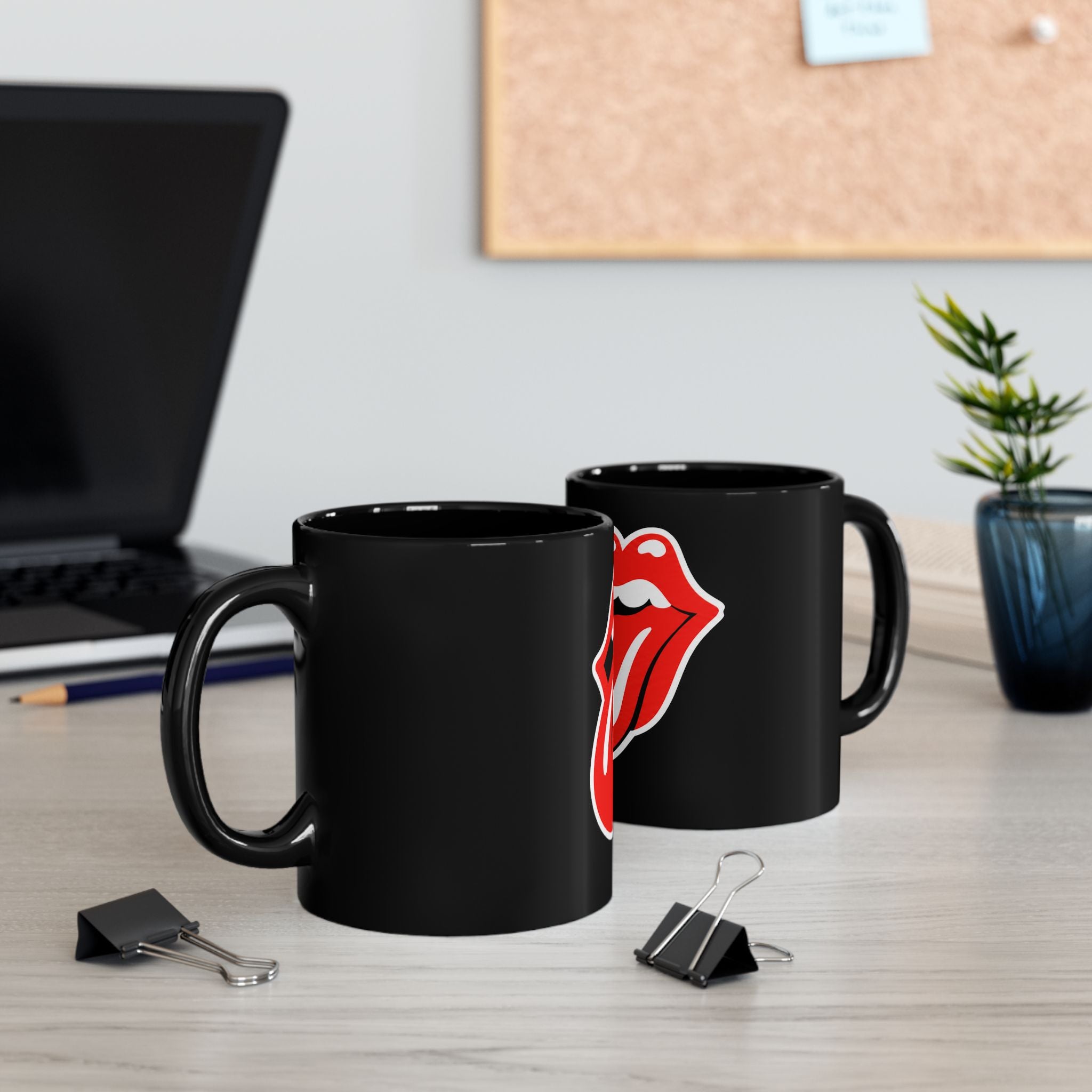 Rock Band Tongue Black Coffee Mug (11oz/15oz)