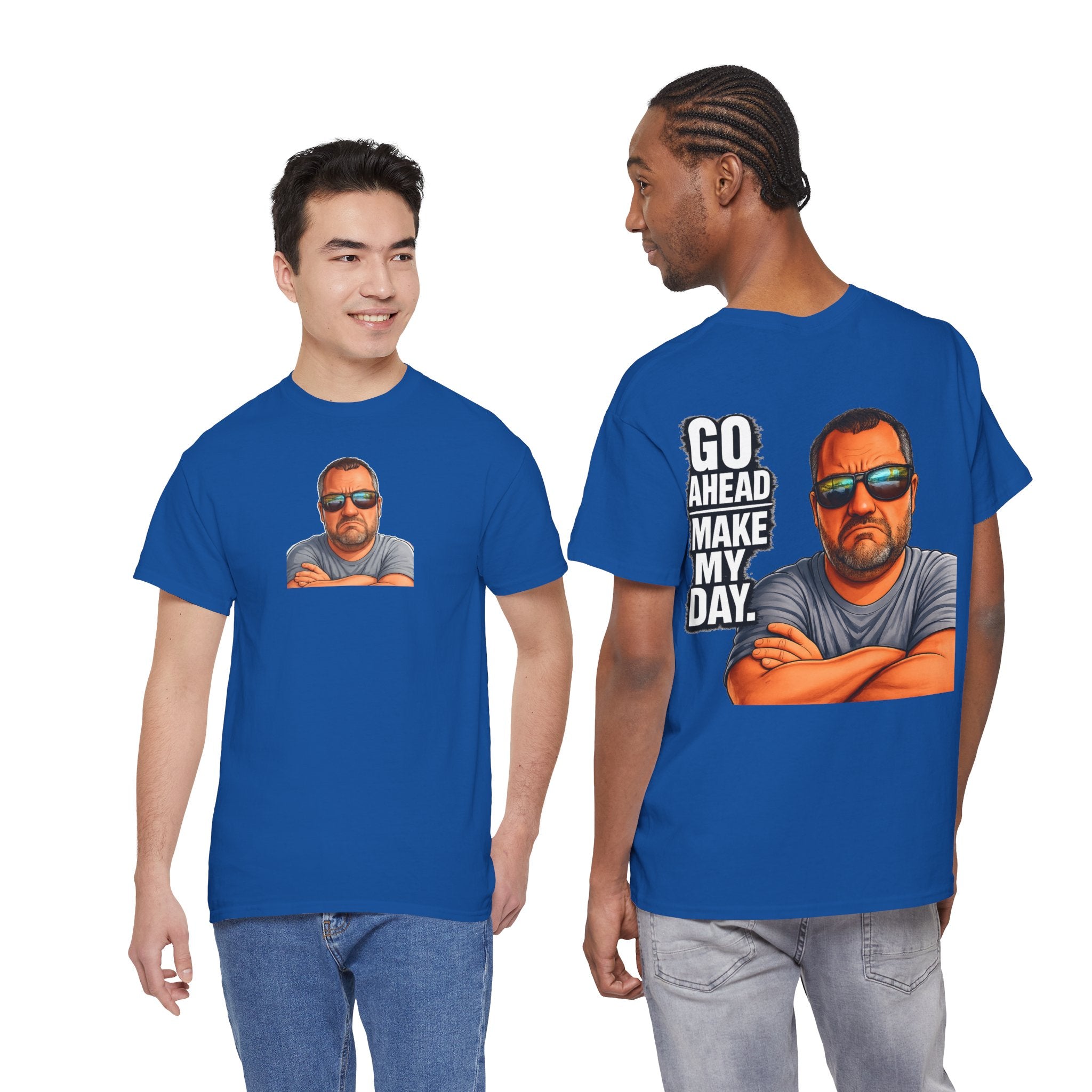 Go Ahead Make My Day T-Shirt — Sunglasses Guy Graphic Tee