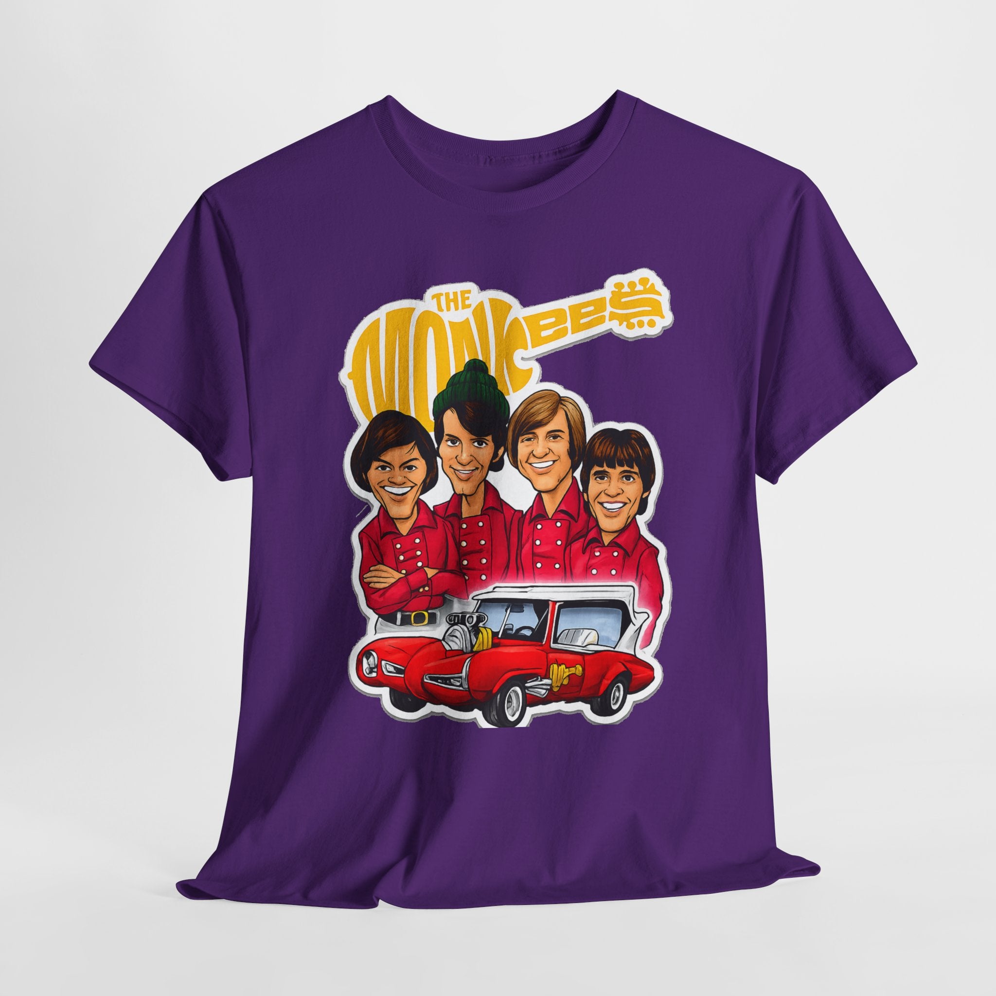The Monkees Retro Band Tee — Colorful Car Cartoon Graphic