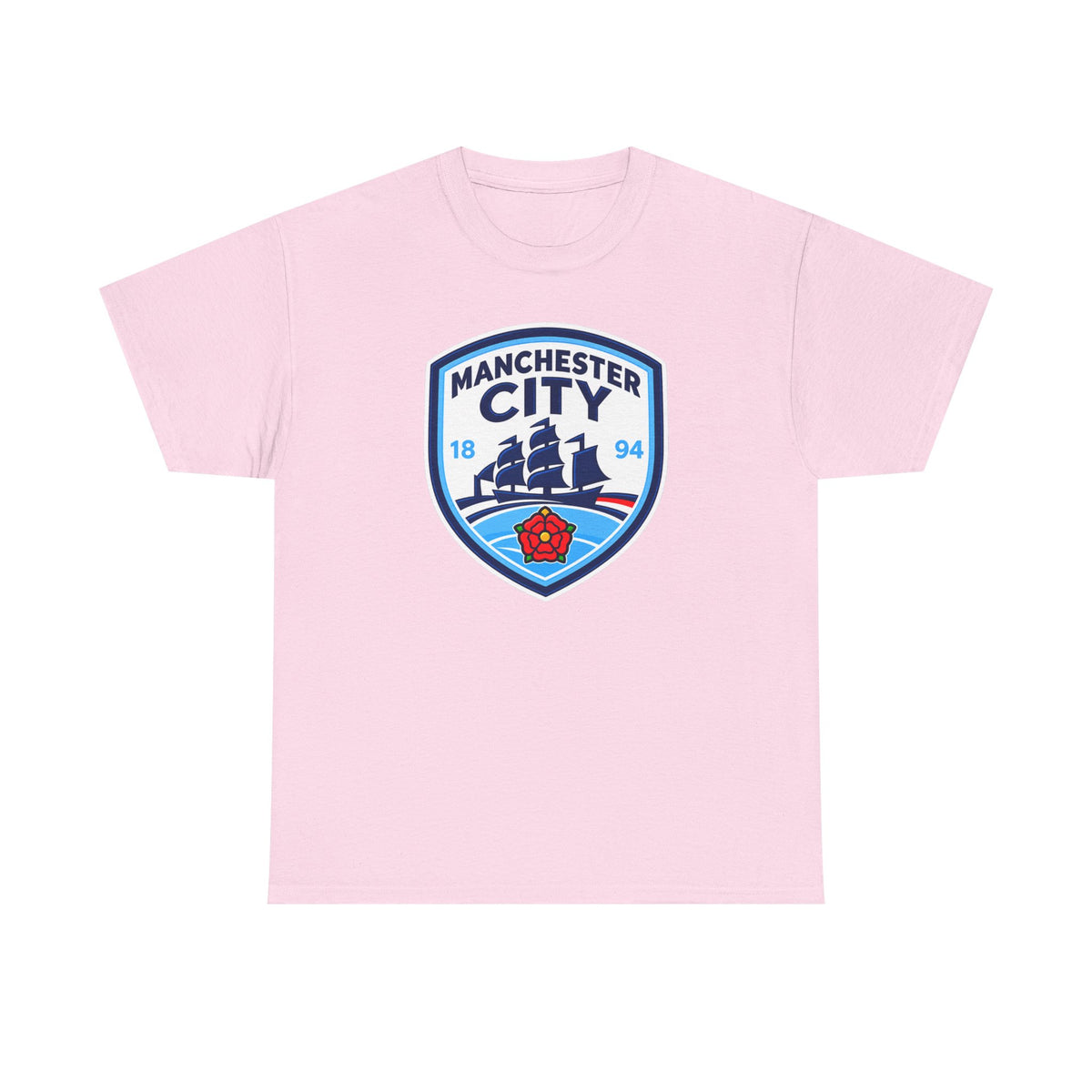 Manchester City Inspired Crest Cotton T-Shirt