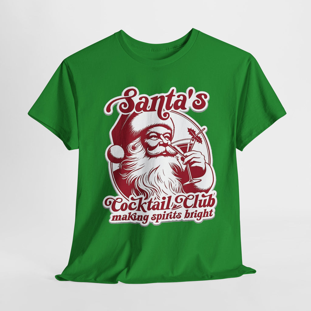 Santa’s Cocktail Club Tee — "Making Spirits Bright" Christmas Shirt
