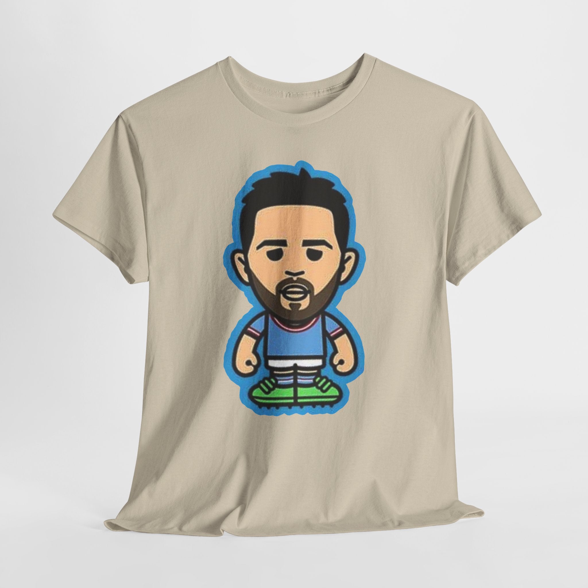 Bernardo Silva Manchester City Legend Graphic Tee — Player Cartoon Front & Tribute Poster Back