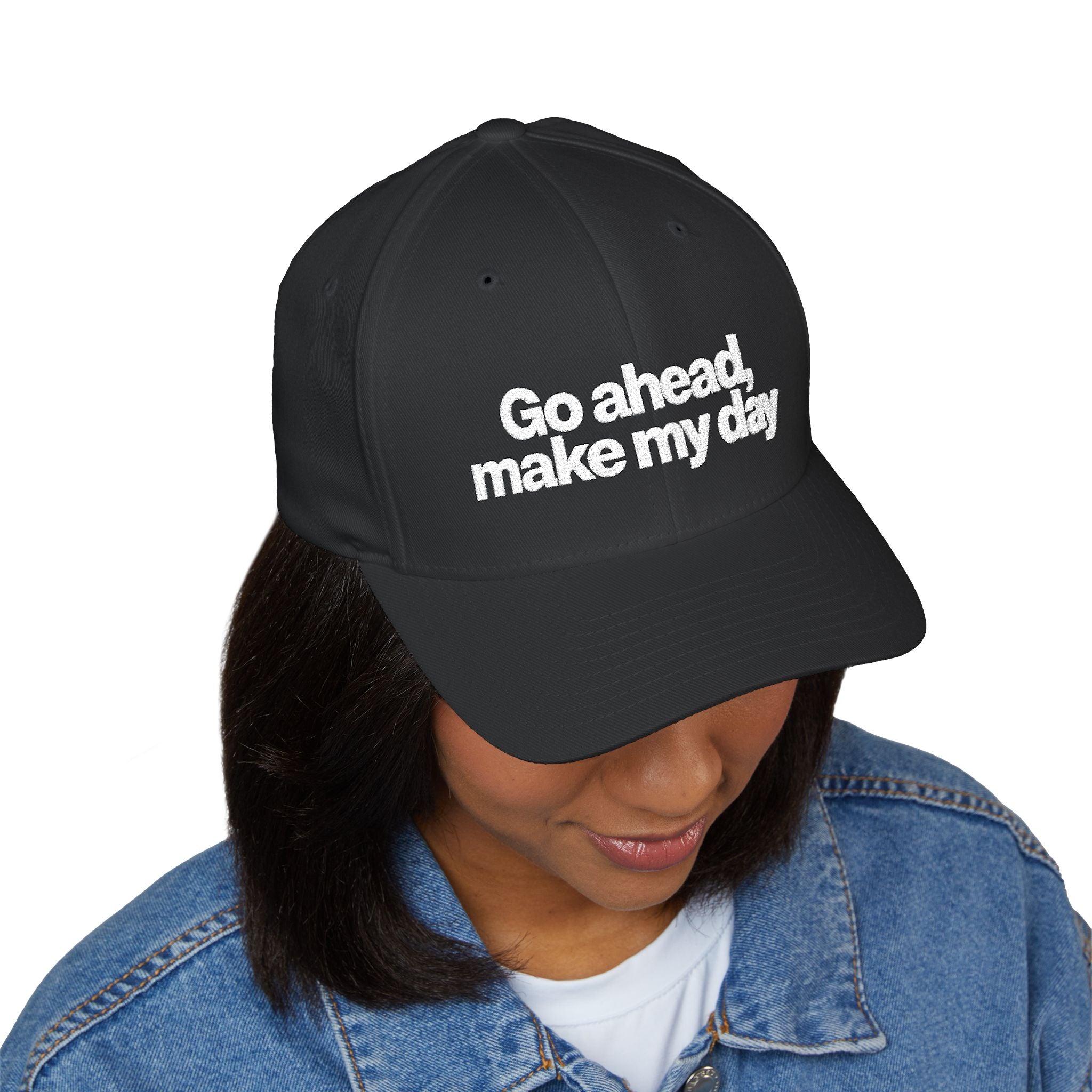 Go Ahead Make My Day Embroidered Cap — Attitude Baseball Hat