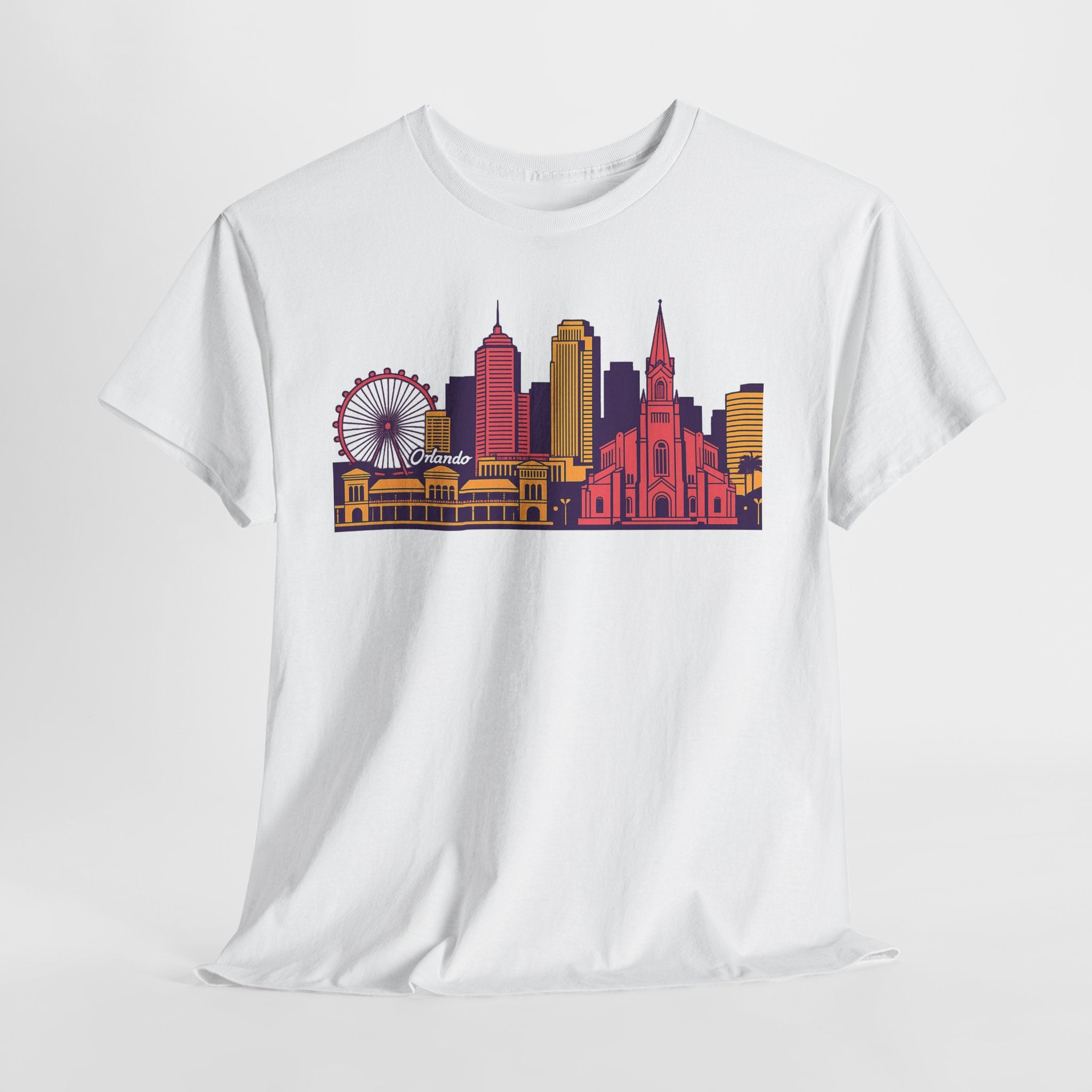 Orlando City Skyline T-Shirt — Colorful Urban Landmark Graphic Tee