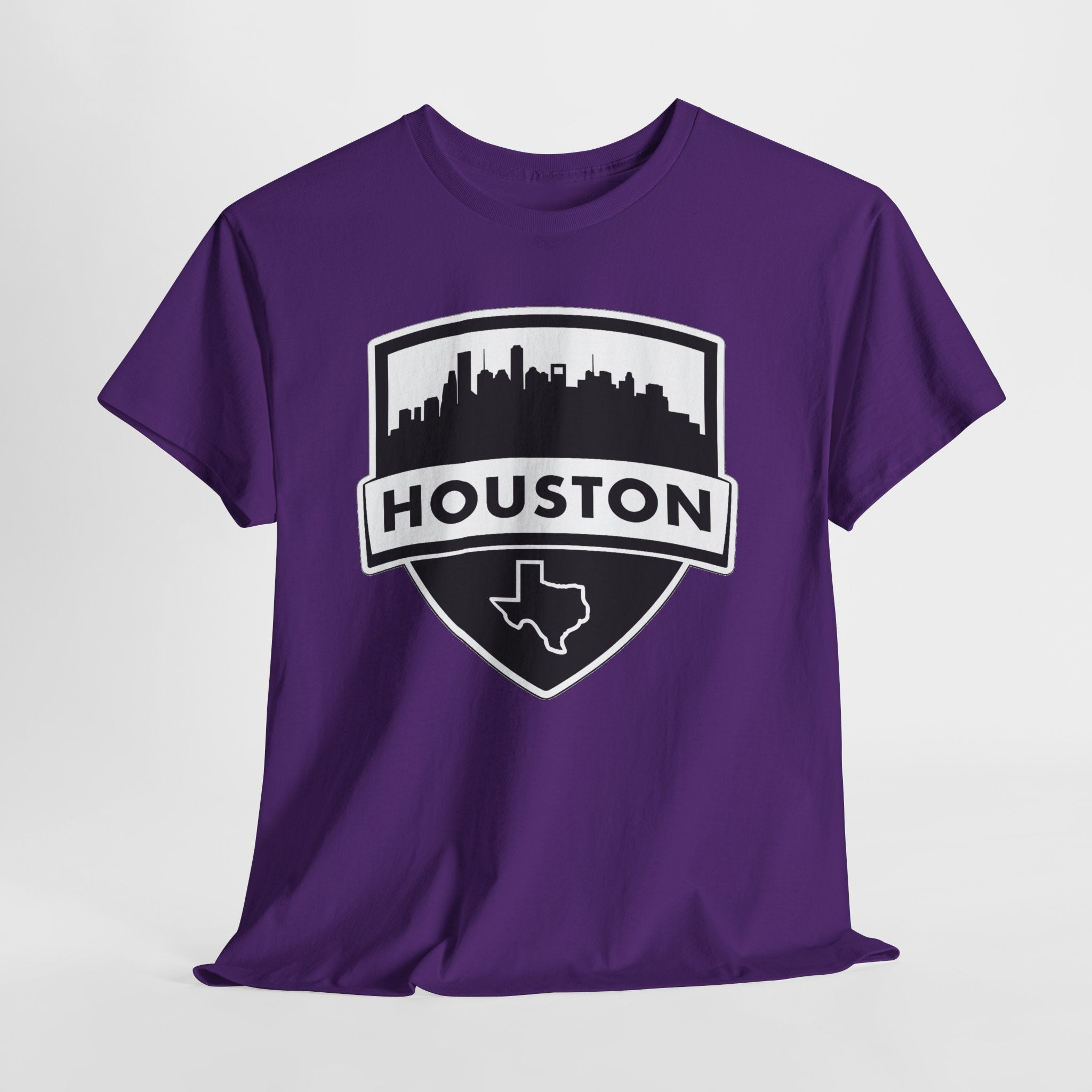 Houston Skyline Shield T-Shirt — Texas Outline City Pride Tee