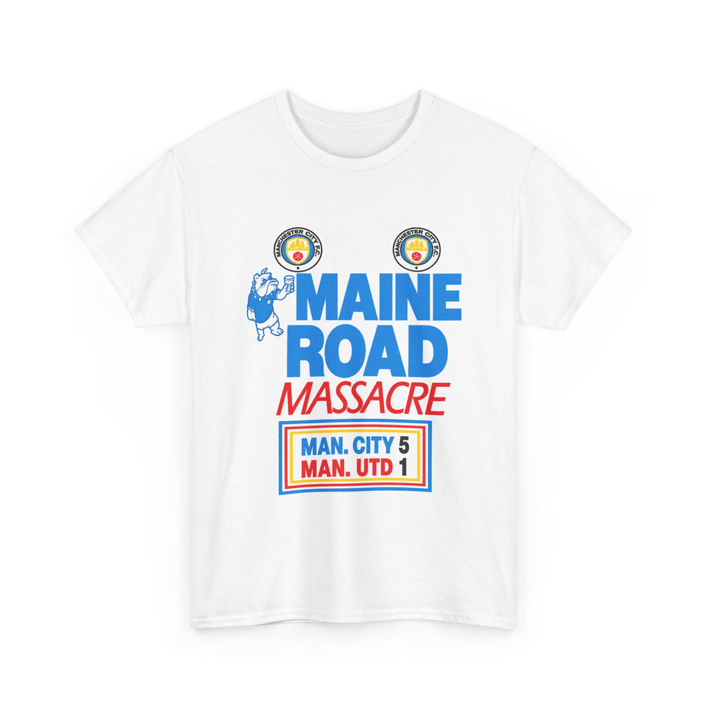 Maine Road Massacre Retro Cotton T-Shirt — Man City 5 vs Man Utd 1 Retro September 1989 Derby T‑Shirt