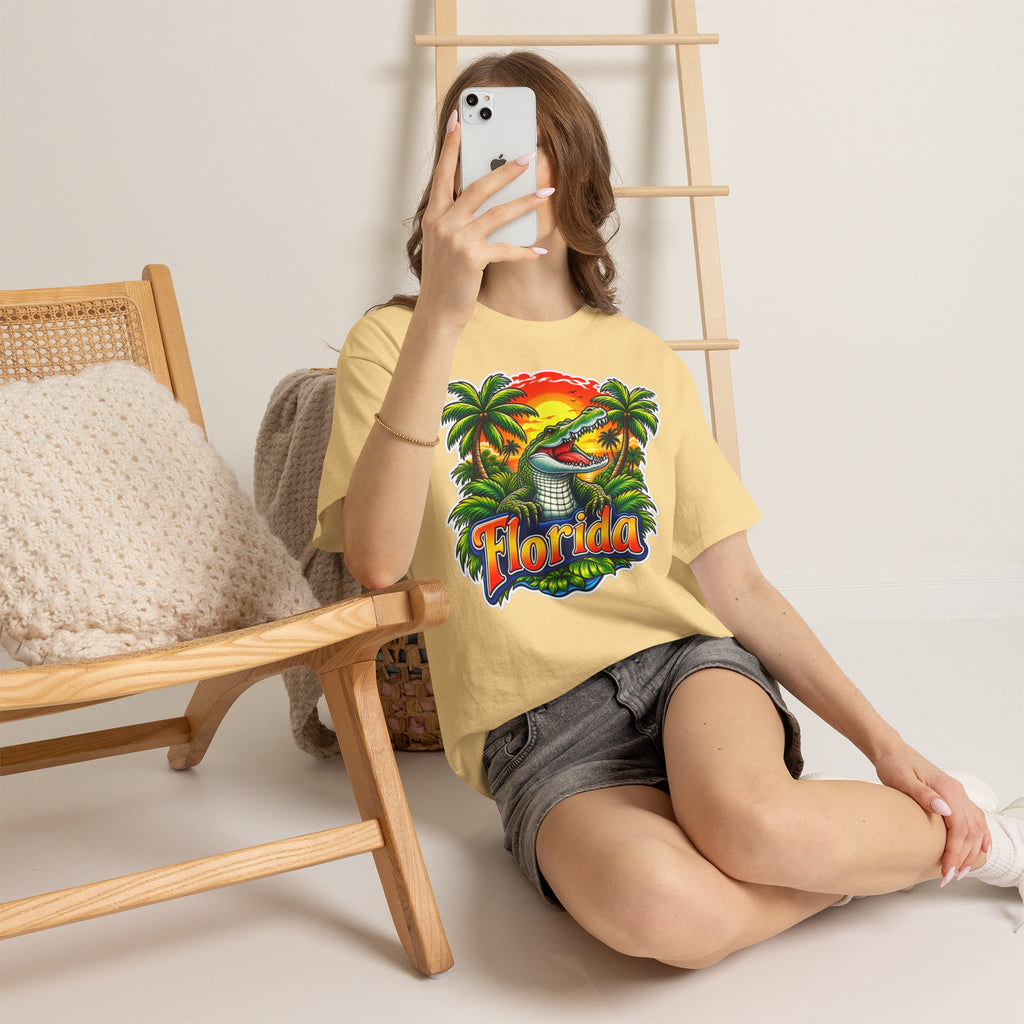 Florida Gator Sunset T-Shirt — Tropical Palm Beach Vacation Tee