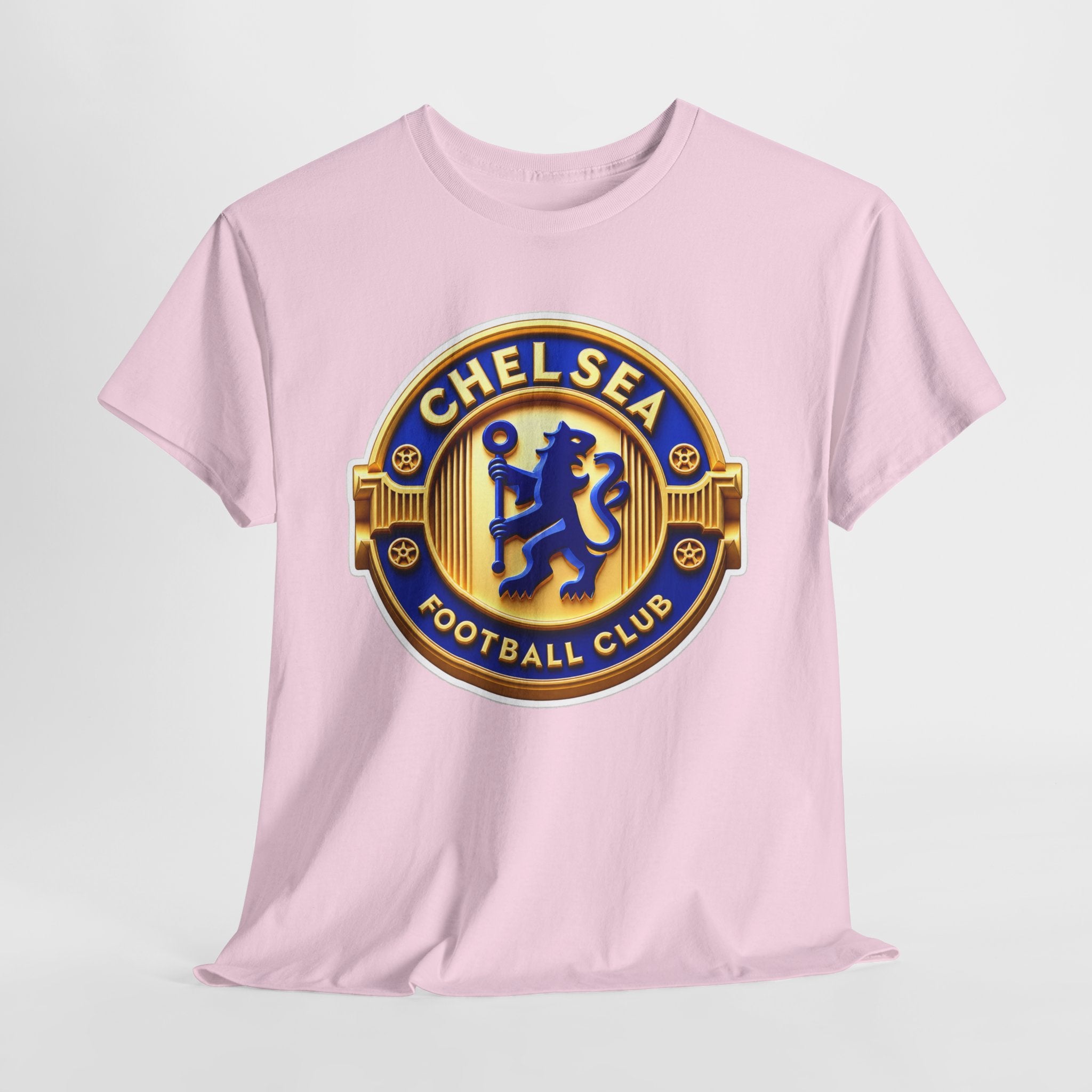 Chelsea Football Club Crest Tee — Retro Blue & Gold Soccer Emblem T-Shirt
