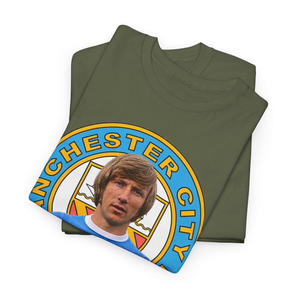 Colin Bell Manchester City Legend Cotton Tee — Retro Player Graphic