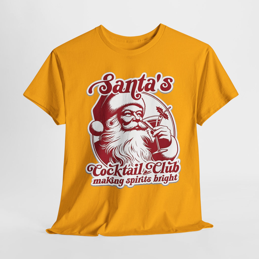 Santa’s Cocktail Club Tee — "Making Spirits Bright" Christmas Shirt