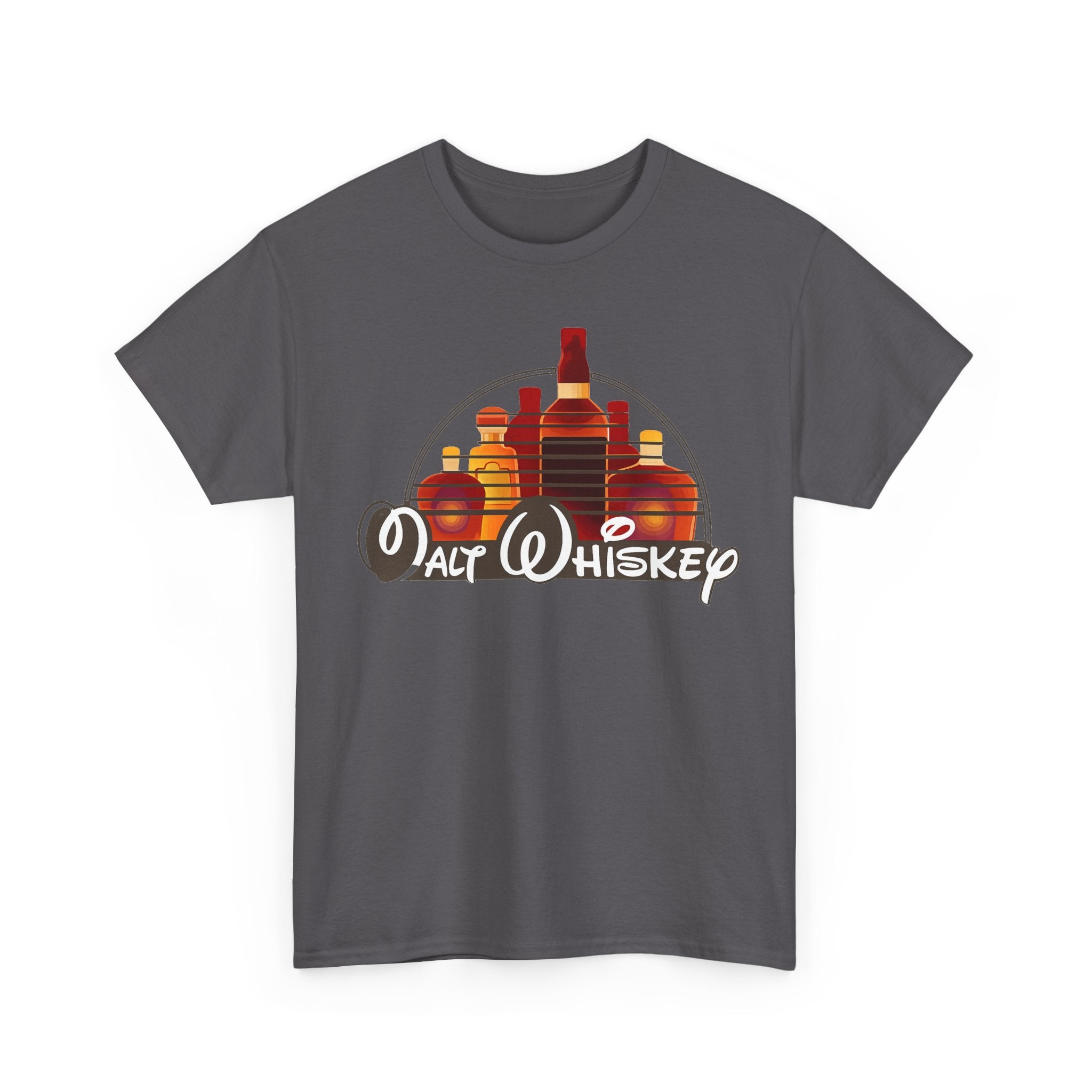 Whiskey Bottle Graphic Tee — Walt Whiskey Retro Bar Shirt