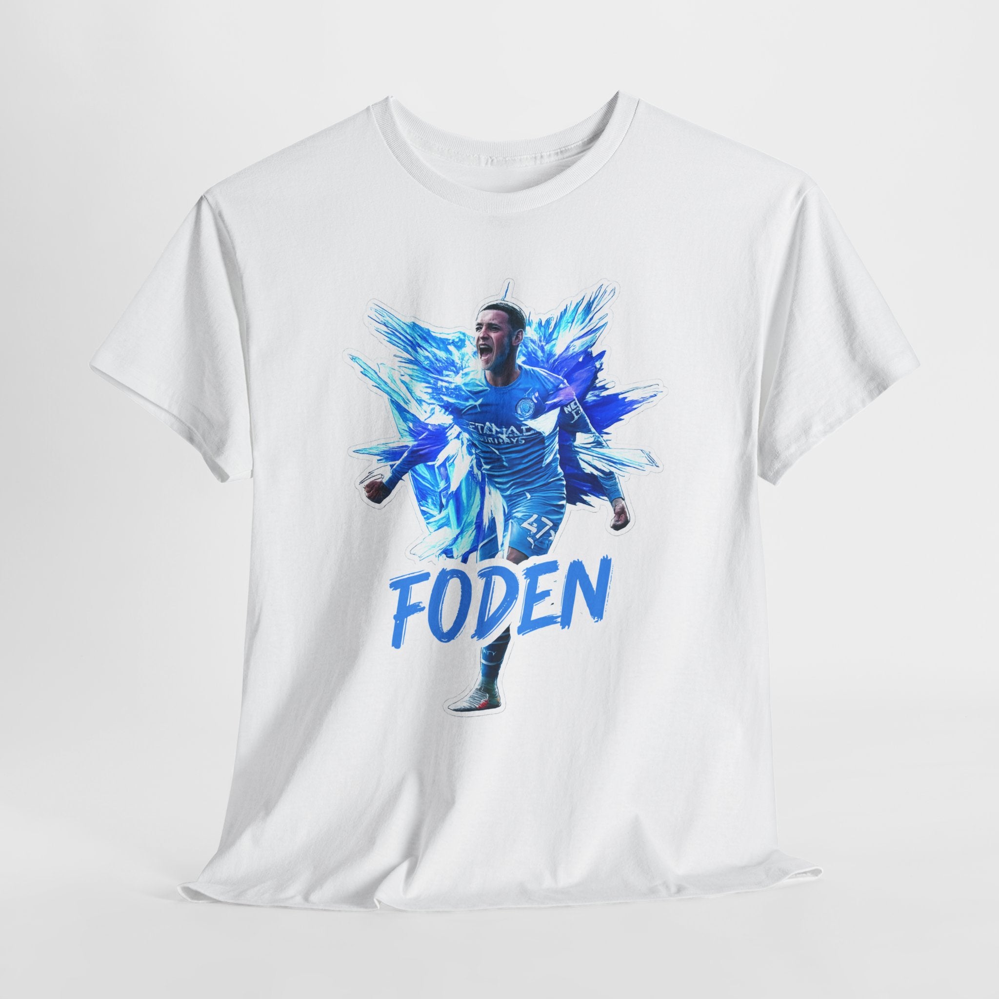 Phil Foden Manchester City Soccer T‑Shirt — Blue Graphic Football Fan Tee