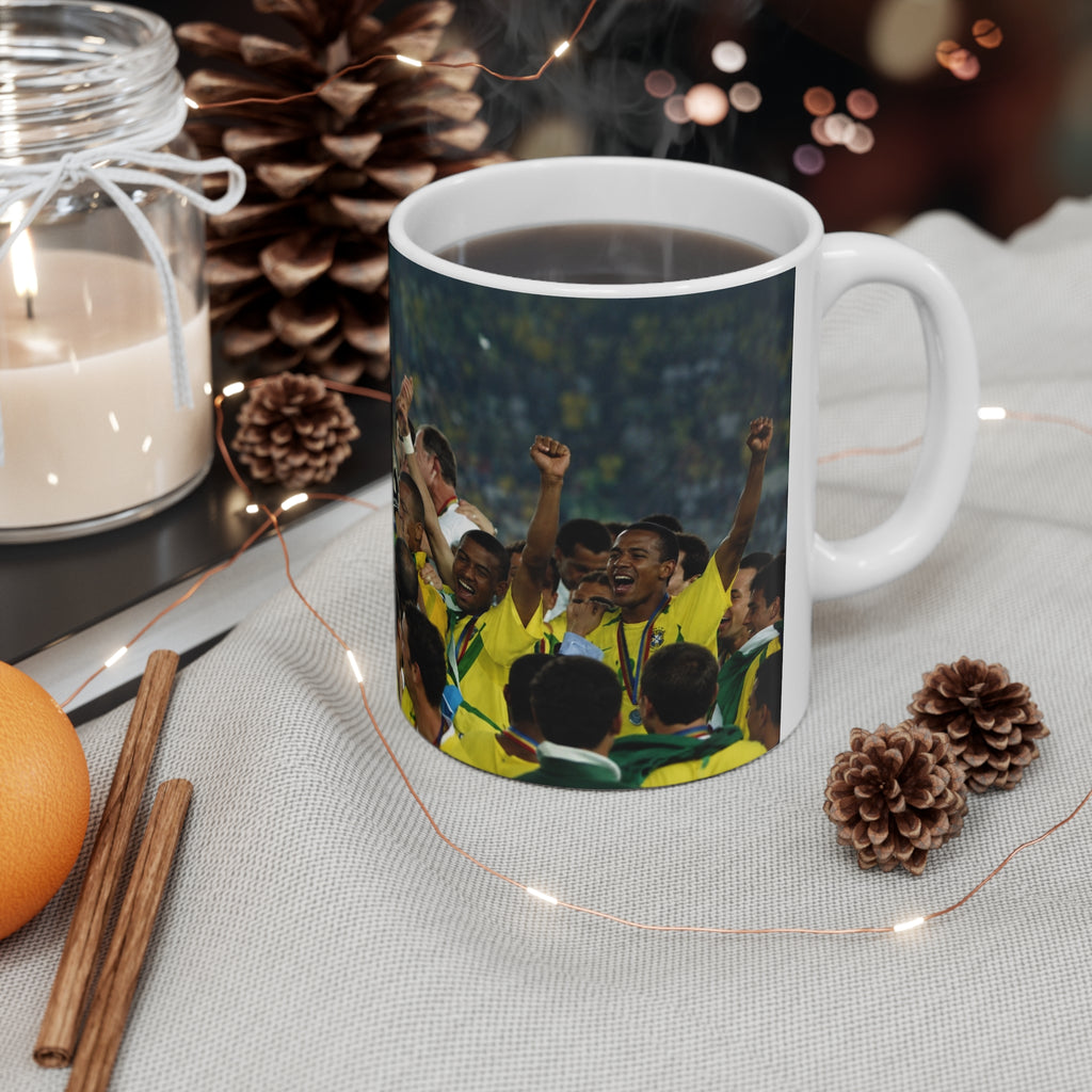 Brazil World Cup Winners Victory Photo Mug — Team Celebration Ceramic Coffee Cup (11oz, 15oz)