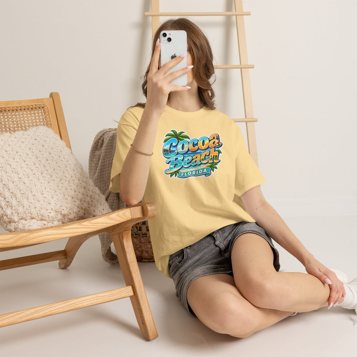 Cocoa Beach Florida Vintage Surf Cotton T-Shirt