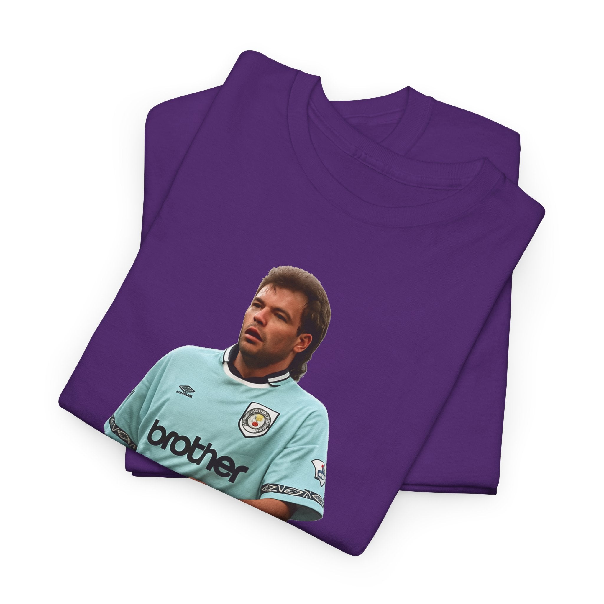 Uwe Rosler Manchester City Legend Graphic Tee - Retro Football Kit Print
