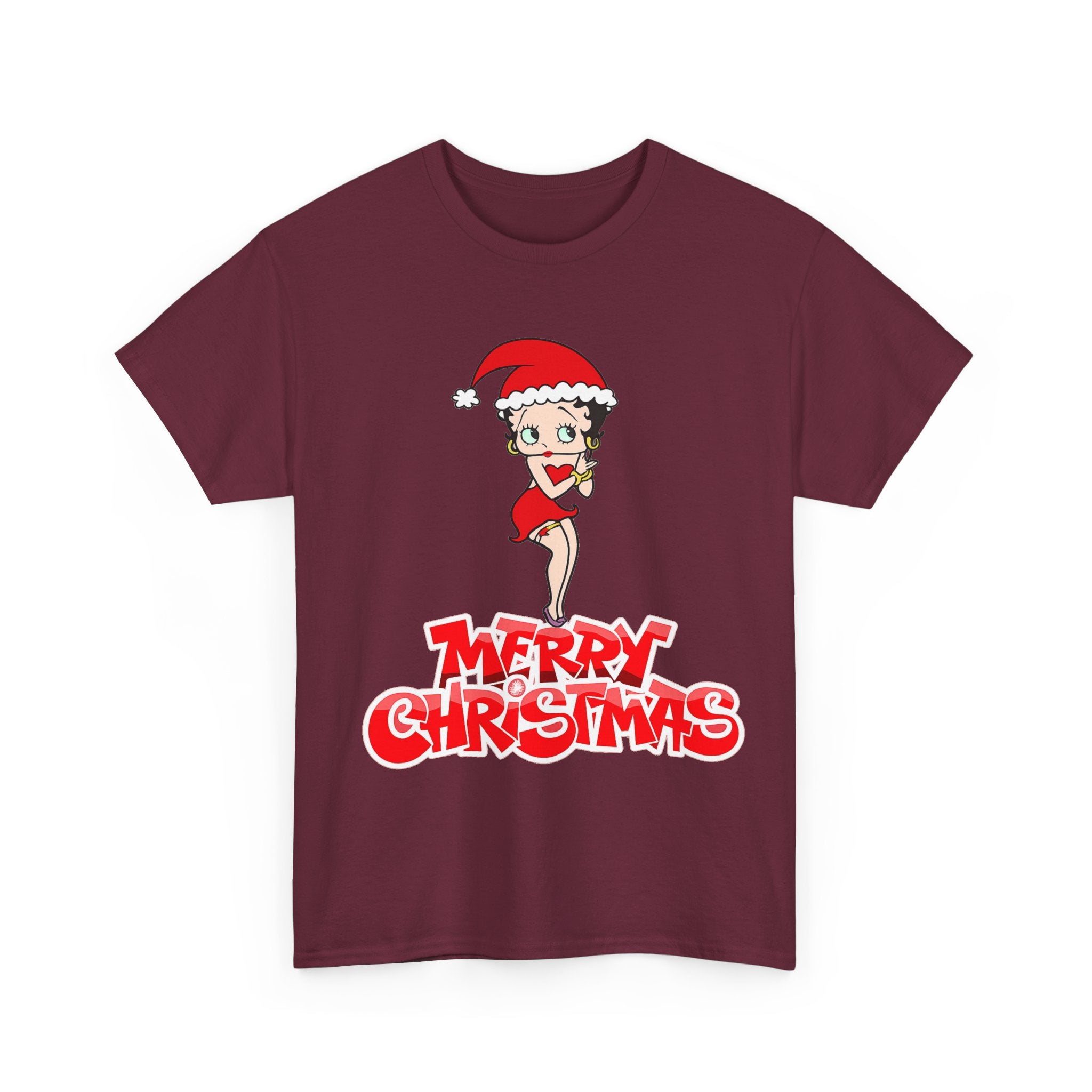 Christmas Betty Boop Tee - 'Merry Christmas' Holiday Graphic Shirt