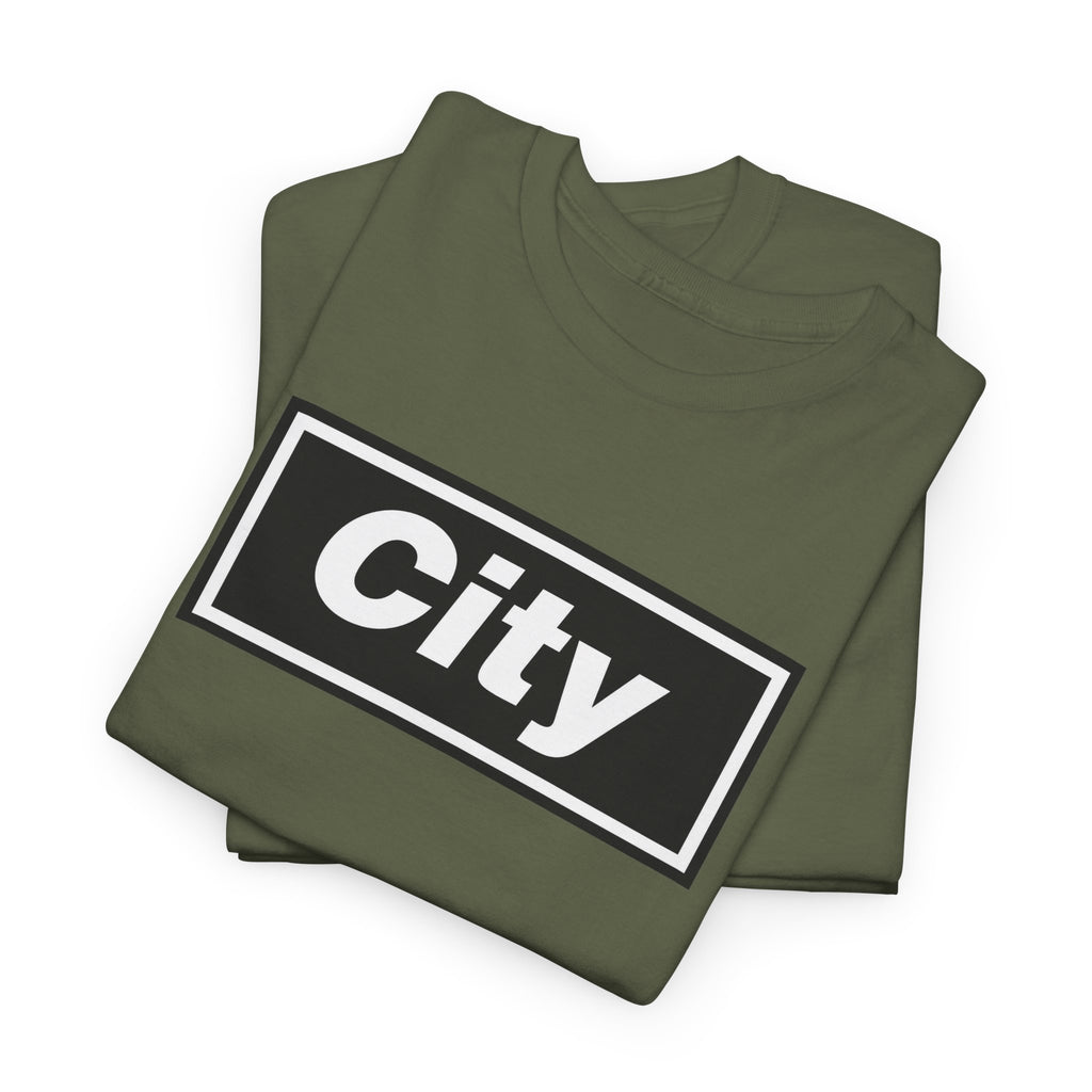 Man City Inspired Box Logo T‑Shirt — Minimal Urban Graphic Tee