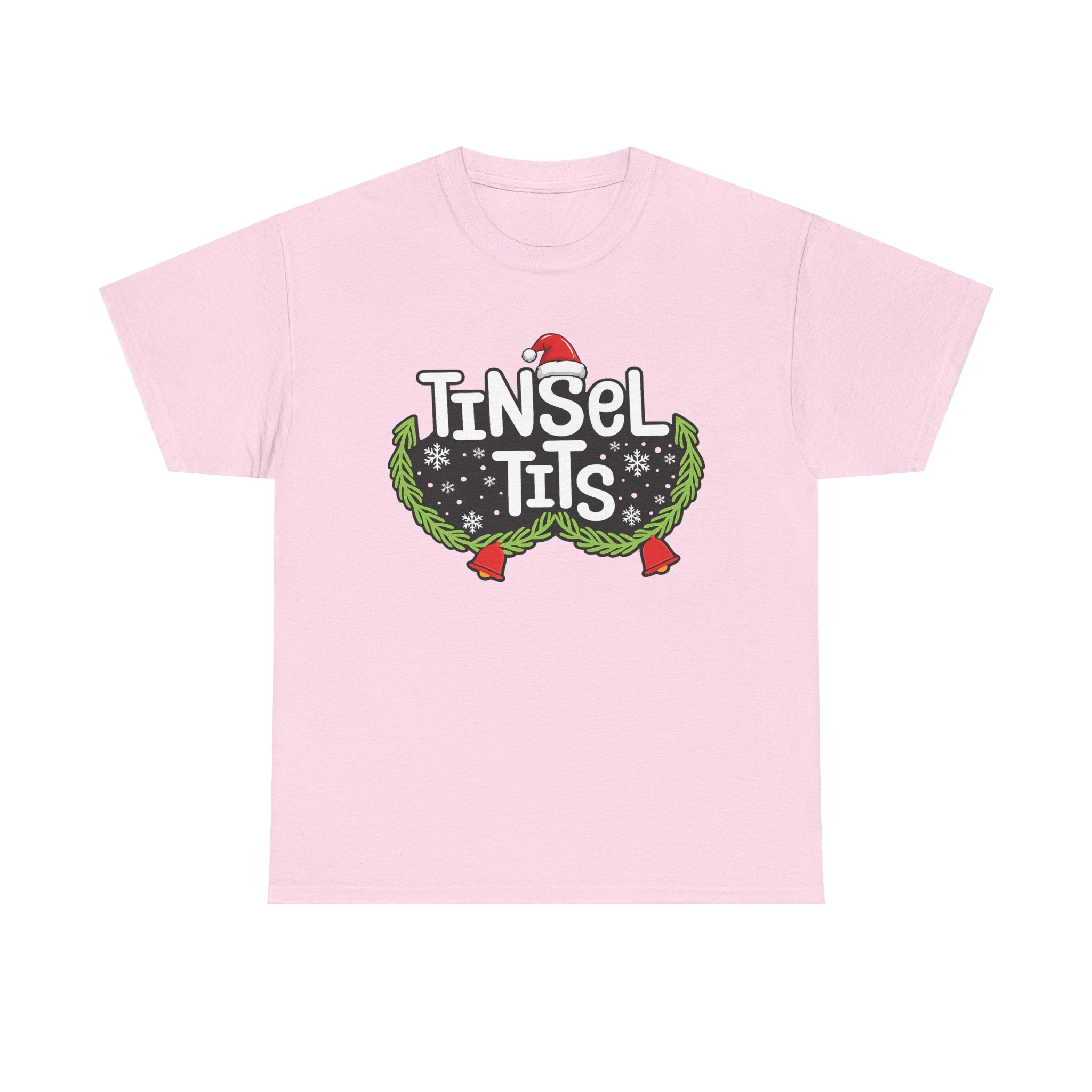 T-Shirt — "Tinsel Tits" Funny Christmas Wreath Holiday Tee