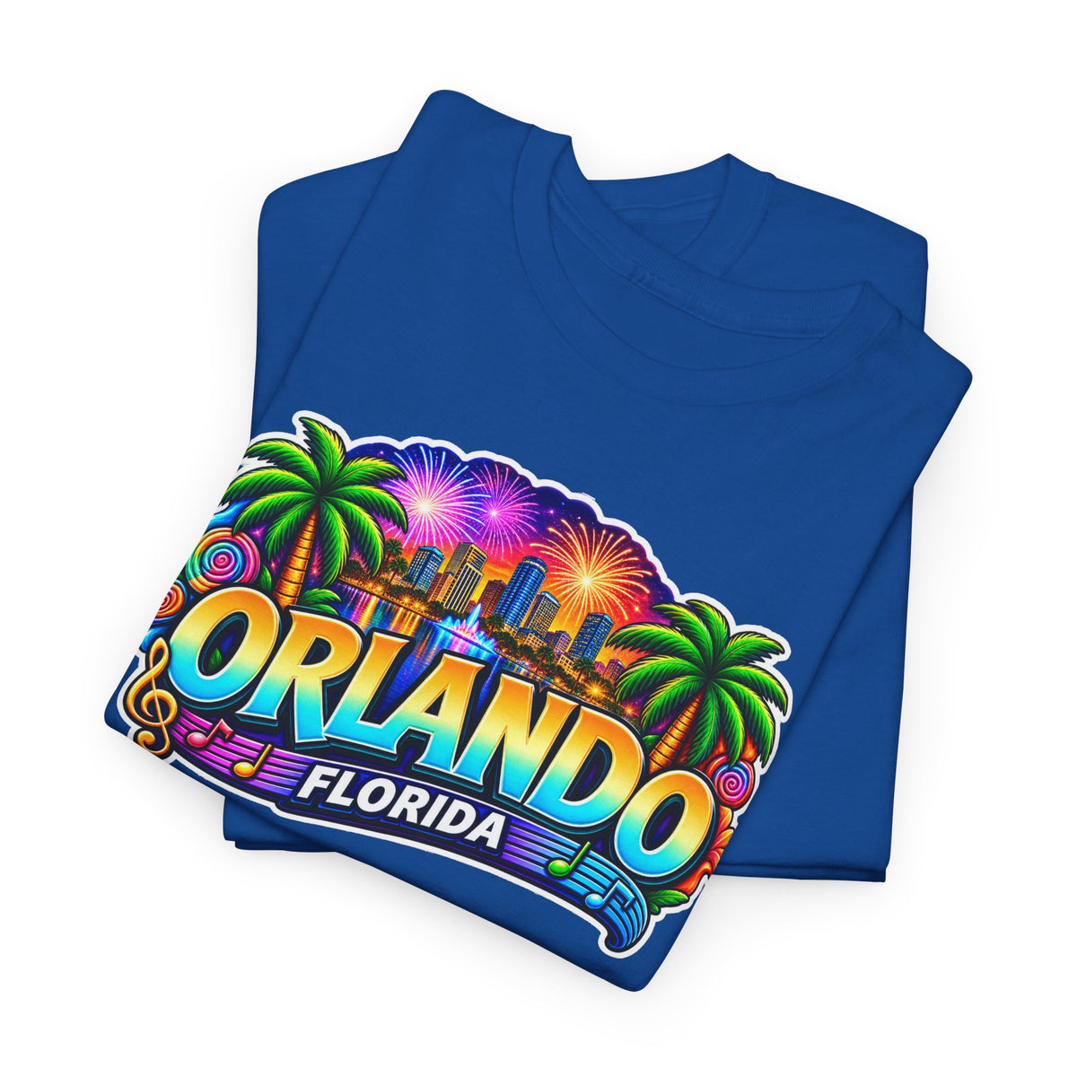 Orlando Florida Retro Sunset Palm Cotton T-Shirt
