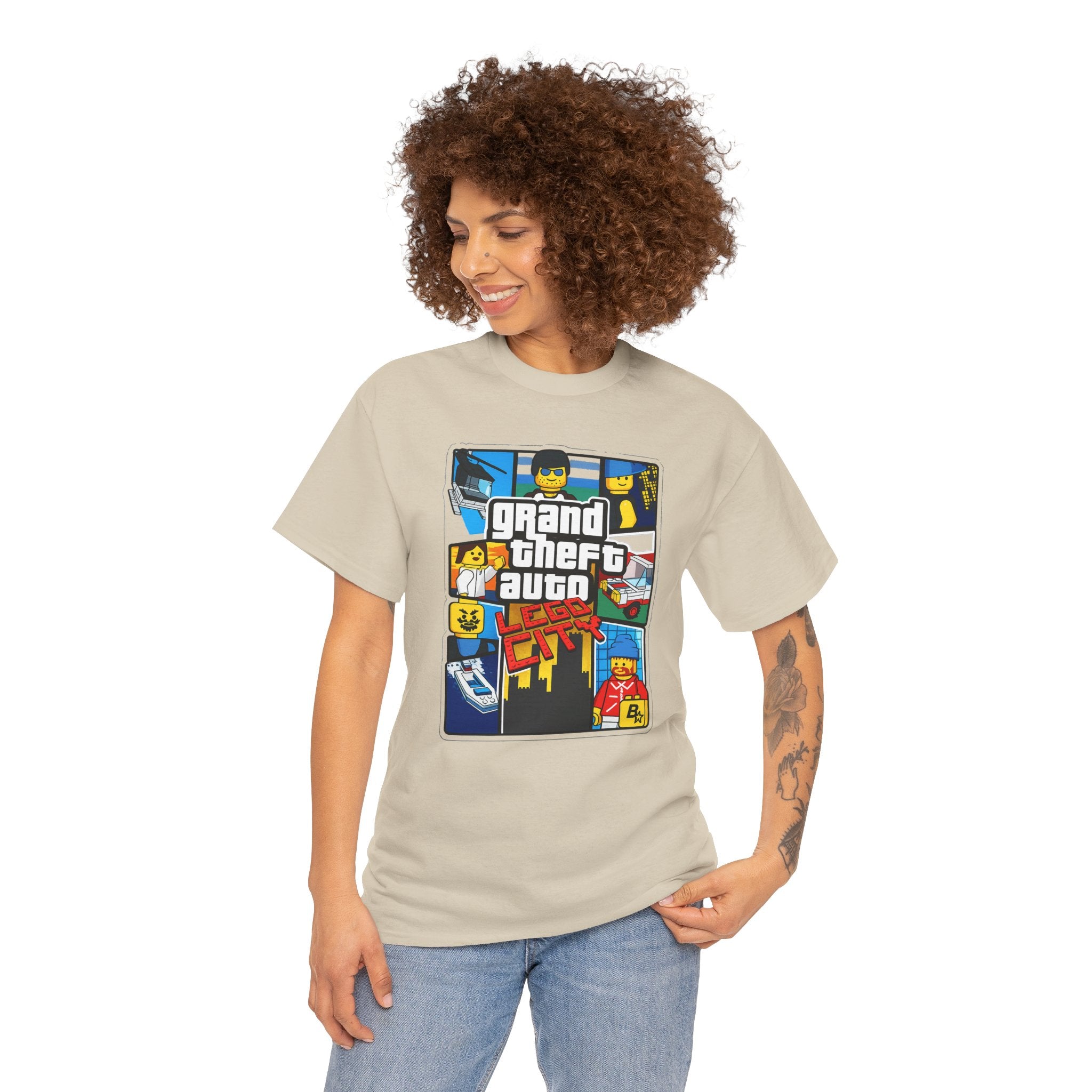GTA Lego City Retro Block-Style 'Grand Theft Auto' Graphic Tee