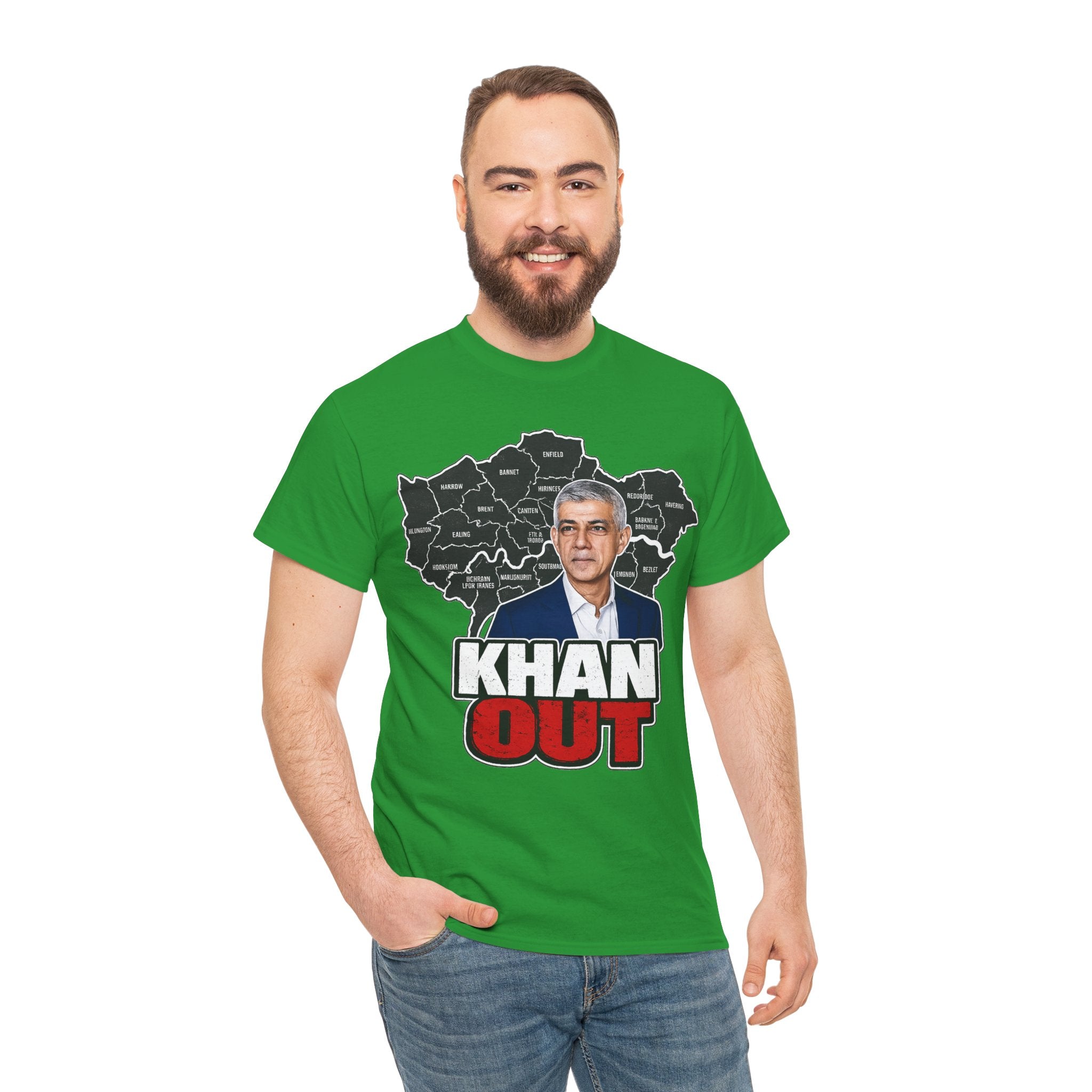 Sadiq Khan Out" Political Protest Tee with Sadiq Khan Graphic T-Shirt