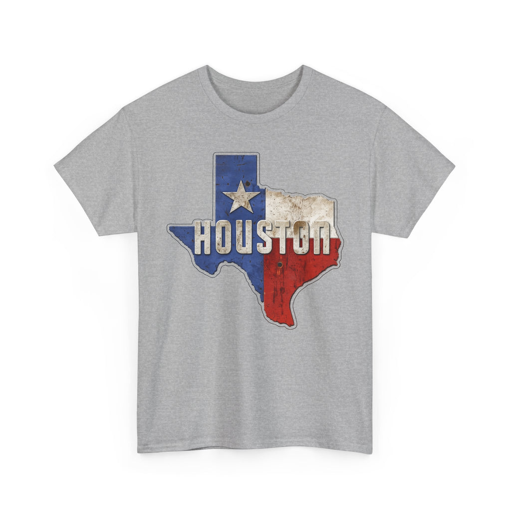Houston Texas Flag Graphic Tee — Vintage State Outline T-Shirt