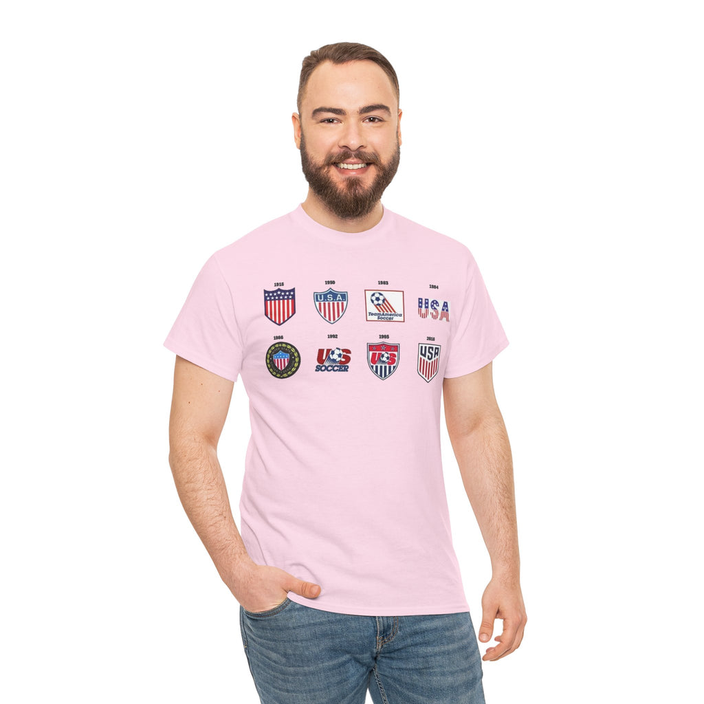 USA Soccer Logos Graphic Tee — Retro American Soccer Logo T‑Shirt