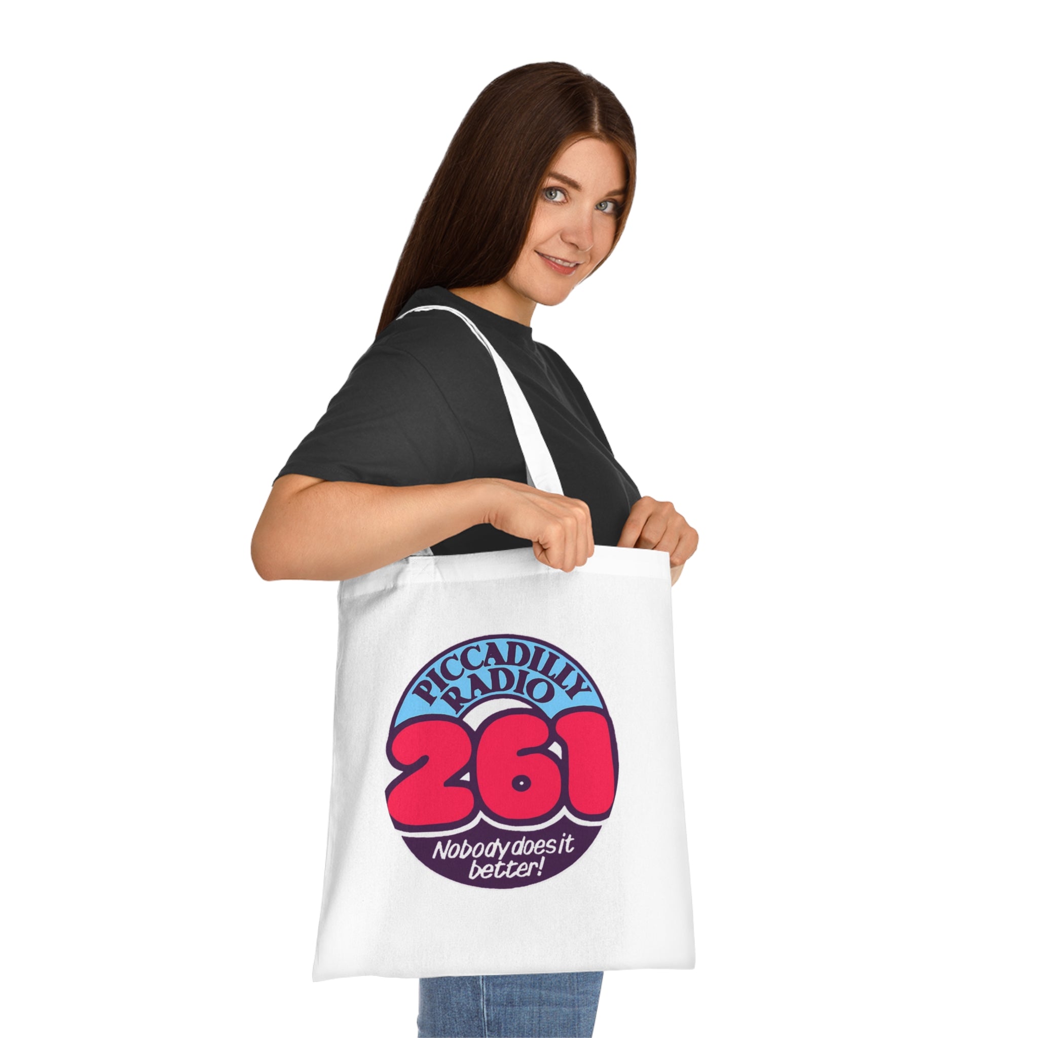 Piccadilly Radio 261 Retro Logo Tote Bag – 'Nobody Does It Better' Cotton Shopper