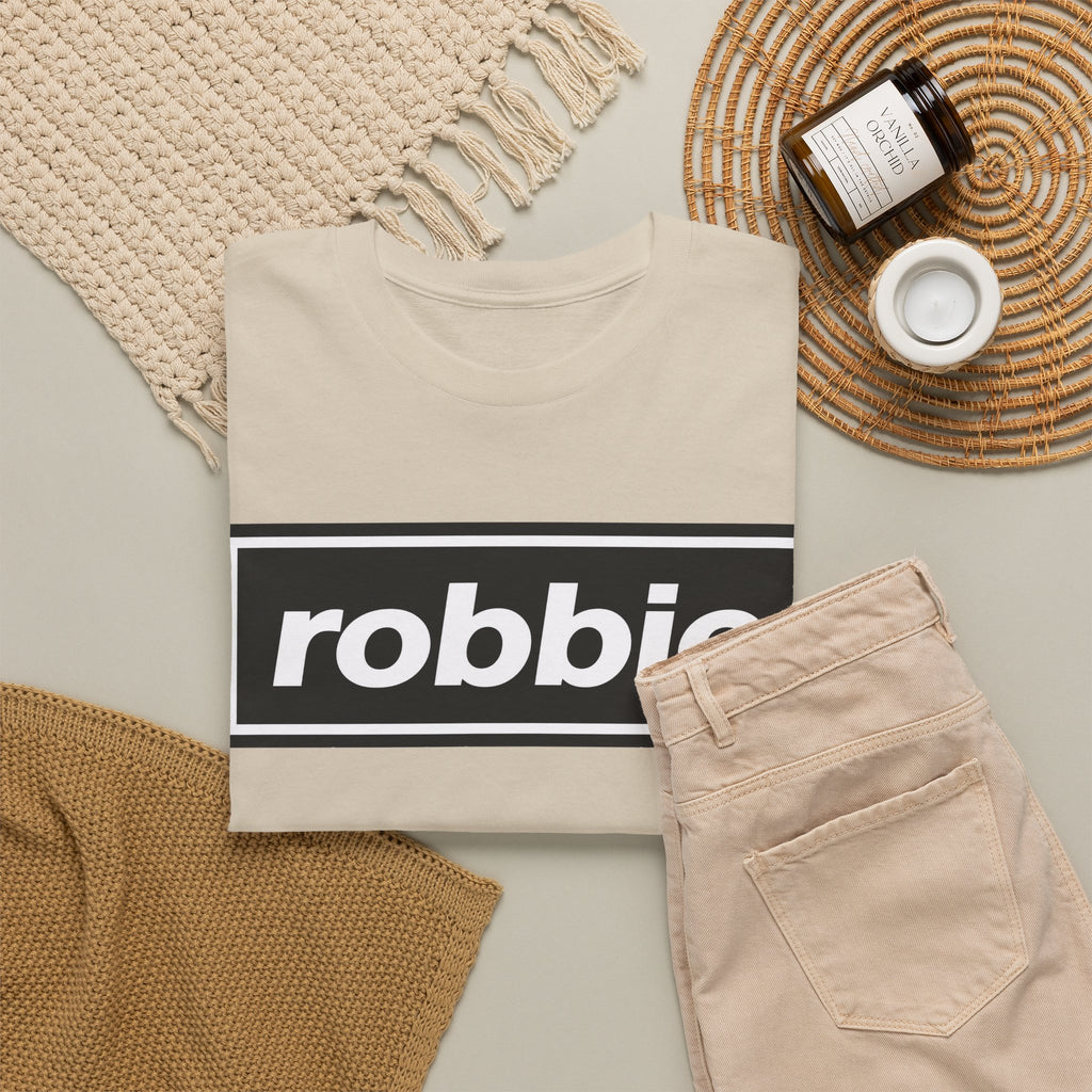 Robbie Inspired Cotton T-Shirt — Minimal Black Box Logo T-Shirt