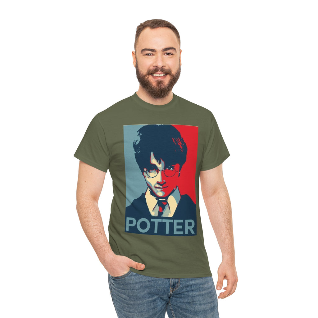 Harry Potter Inspired Vintage Wizard Portrait Cotton T‑Shirt — 'Potter' Graphic Tee