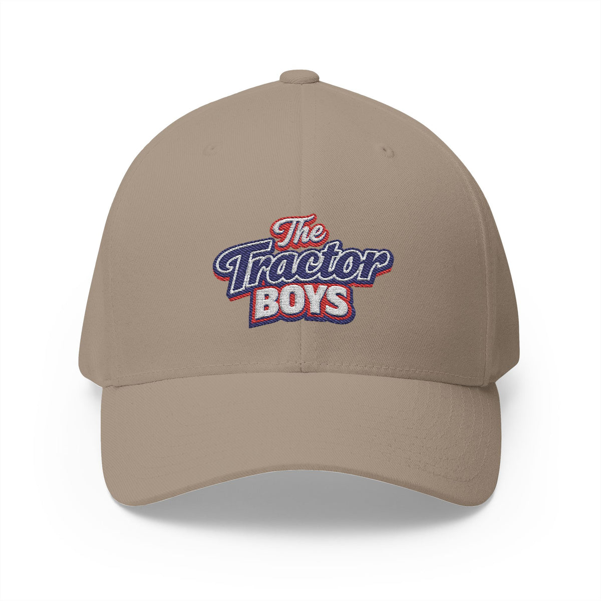 Embroidered 'The Tractor Boys' Structured Cap - Retro Red & Blue Logo