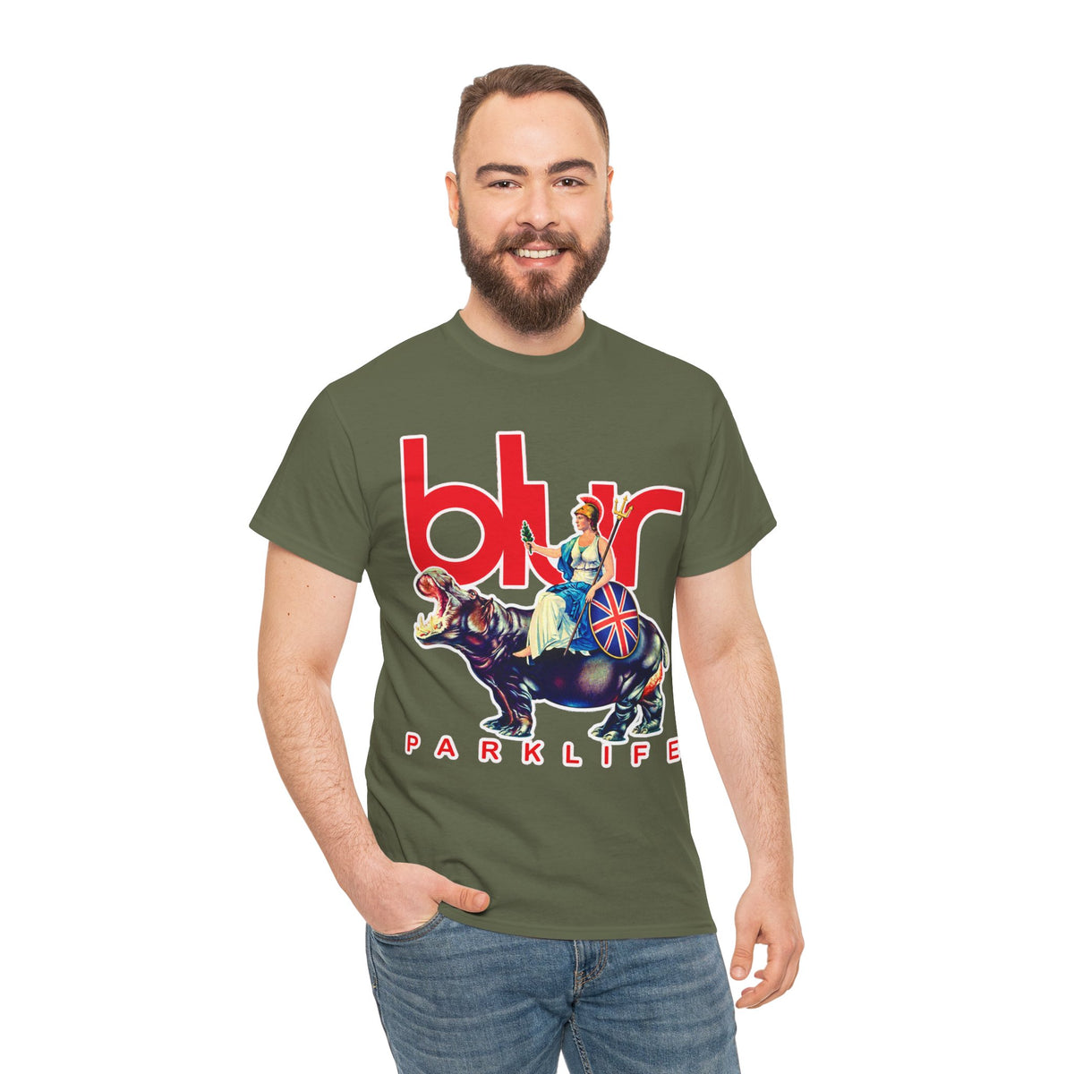 Blur PARKLIFE British Bulldog Graphic Cotton T-Shirt