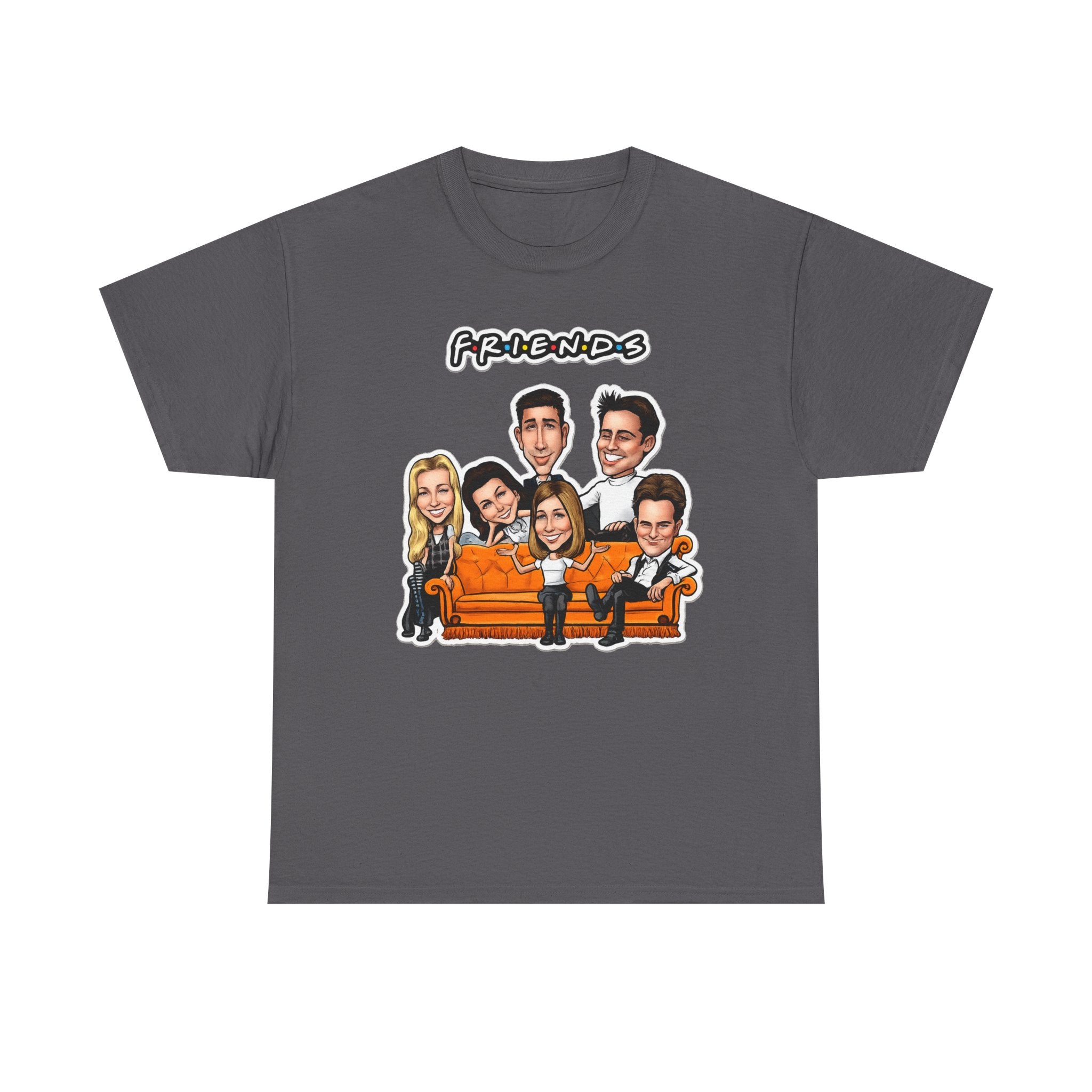 Friends TV Show Cartoon Cast T-Shirt — Iconic Couch Graphic Tee